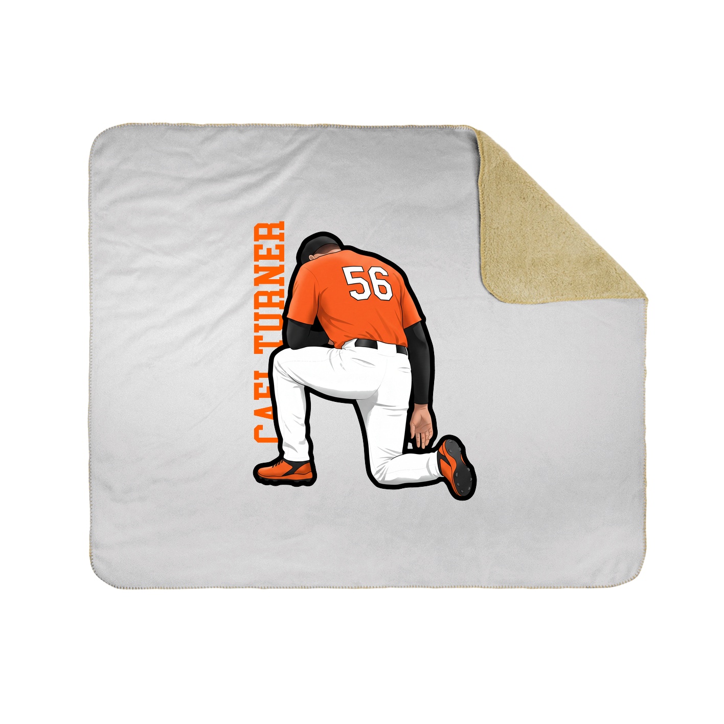 Throw Blanket — Name Vertical in White