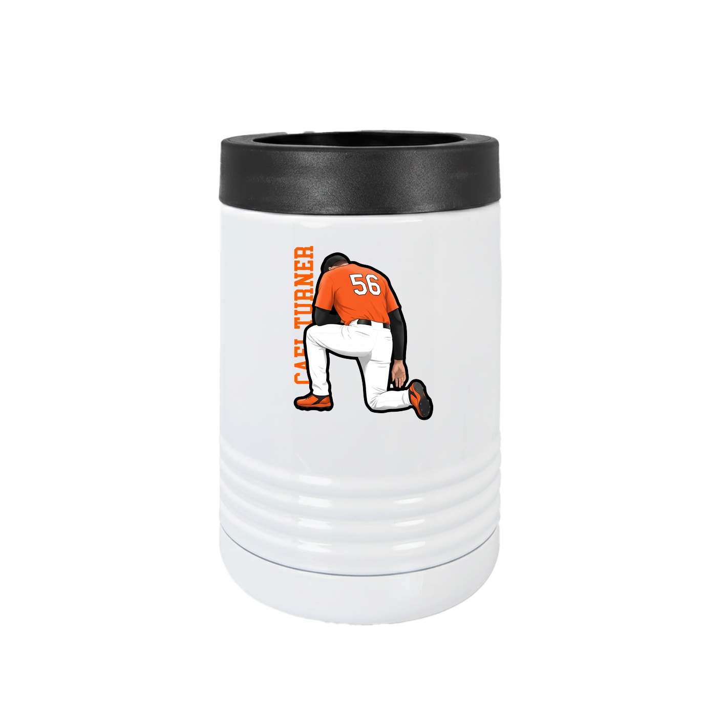 Beverage Holder — Name Vertical in White