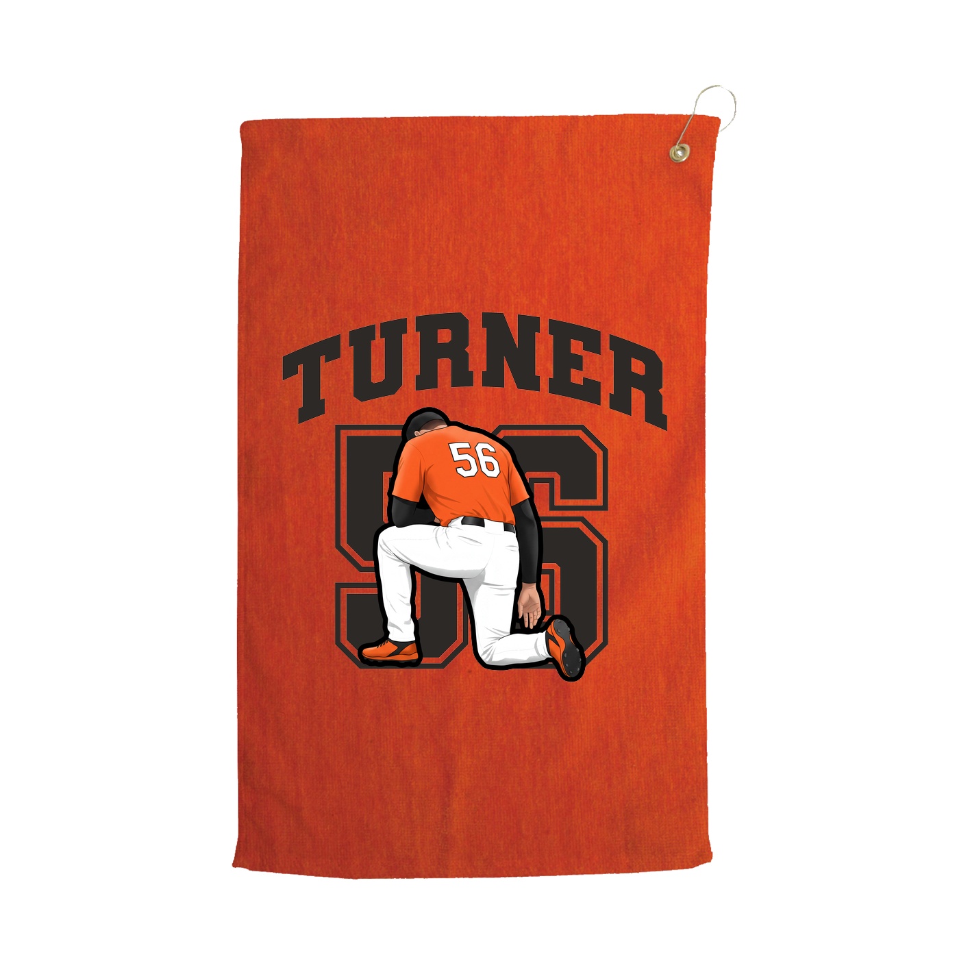 Golf Towel — Number in Orange