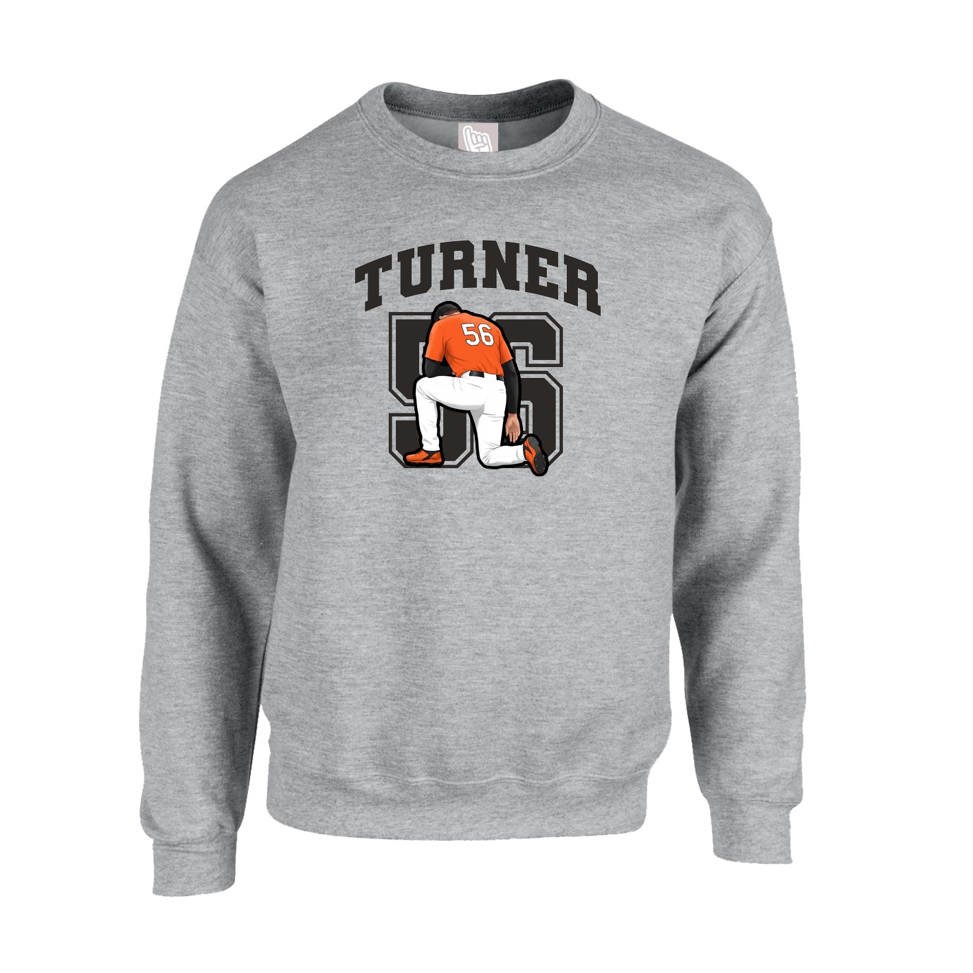 Fleece Crew — Number in Grey