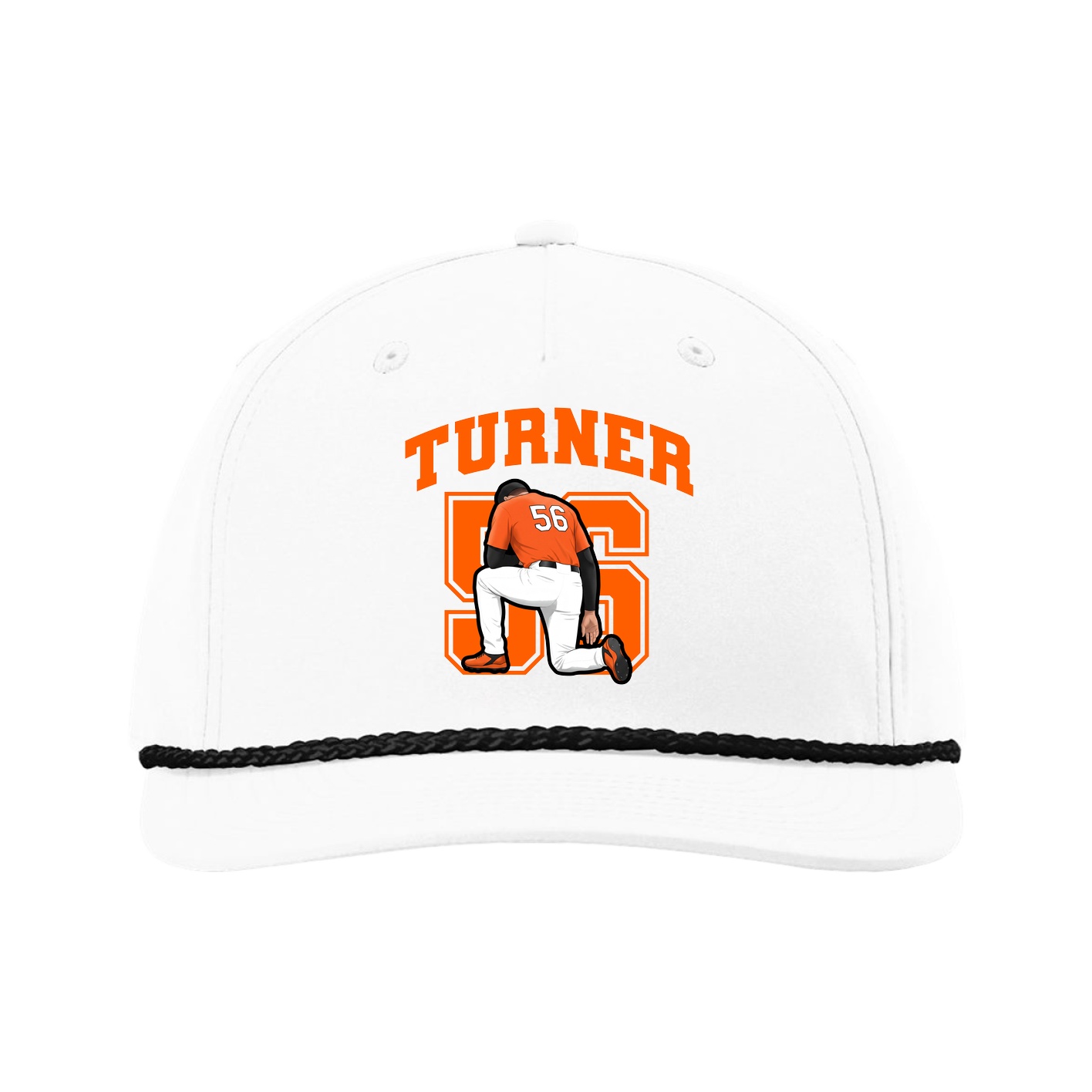 Five-Panel Classic Rope Cap — Number in White