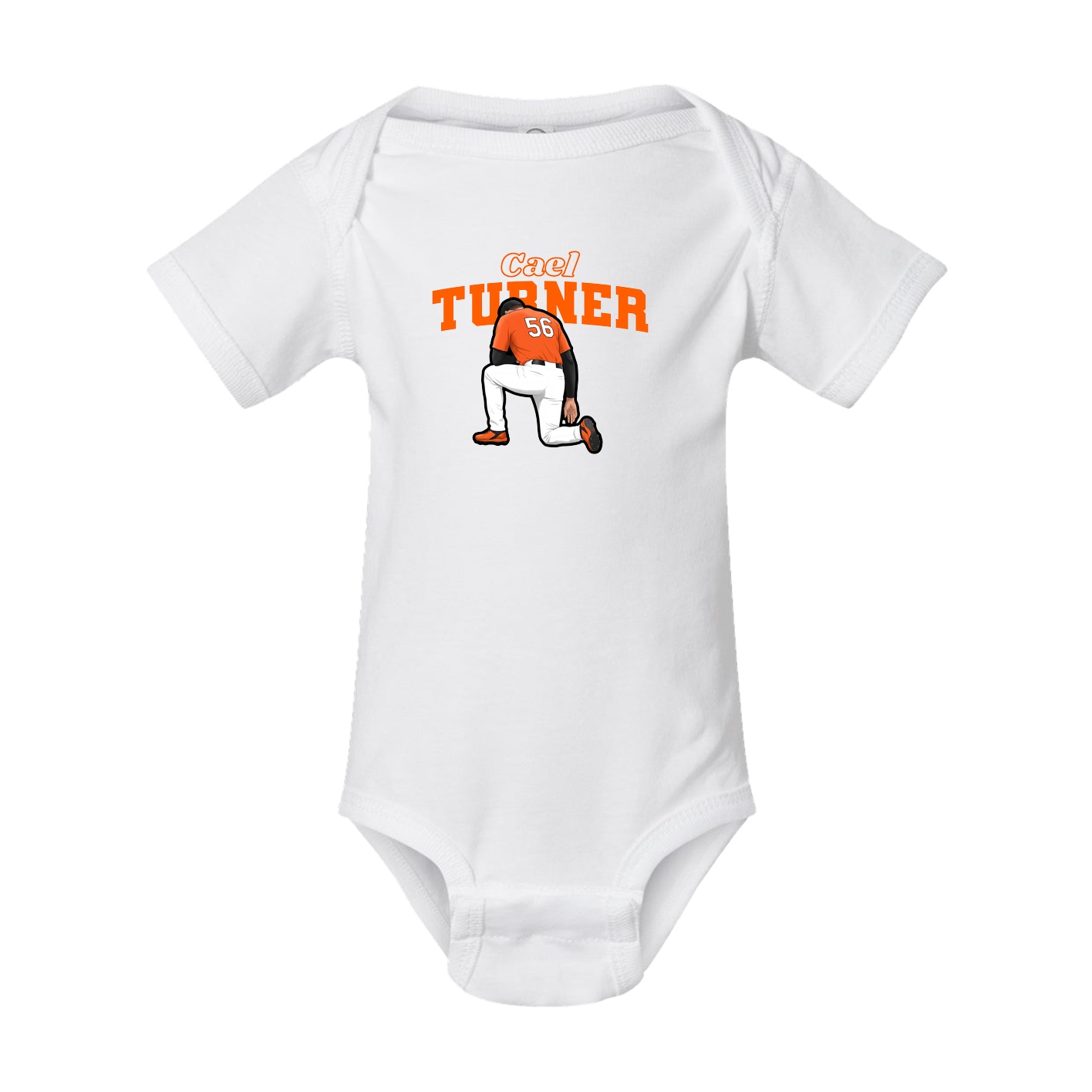 Baby Onesie — Name Arch in White
