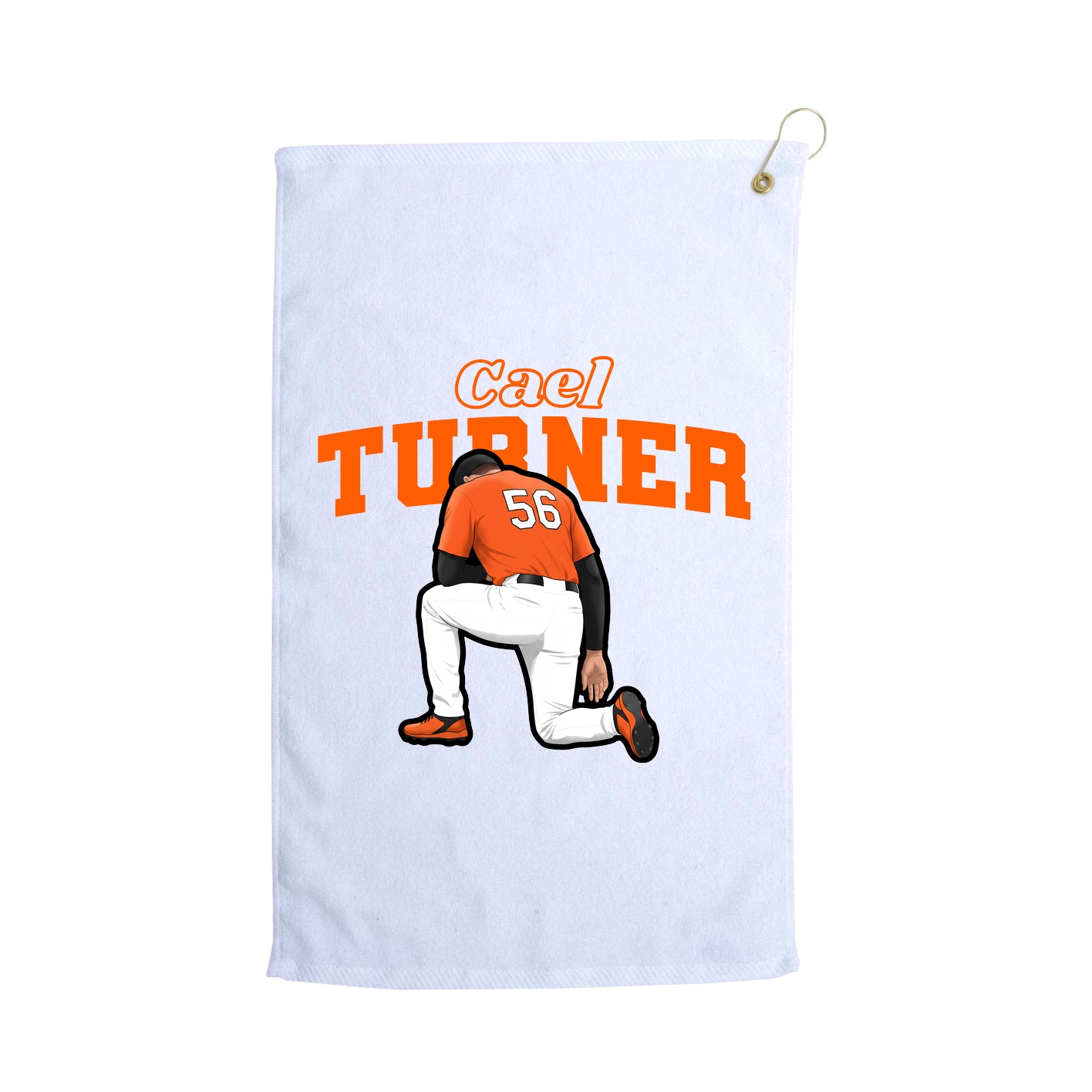 Golf Towel — Name Arch in White