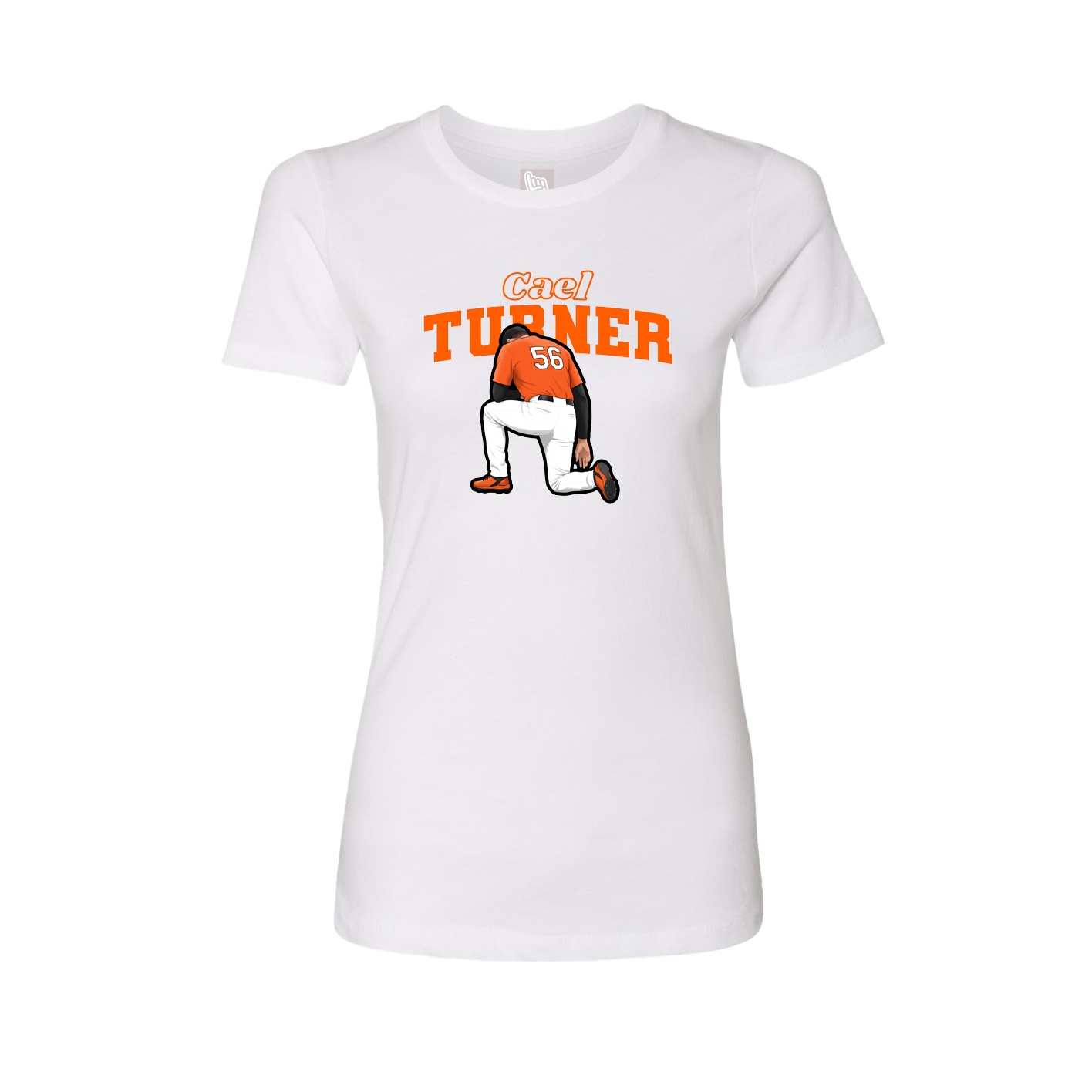 Fitted Women's Tee — Name Arch in White