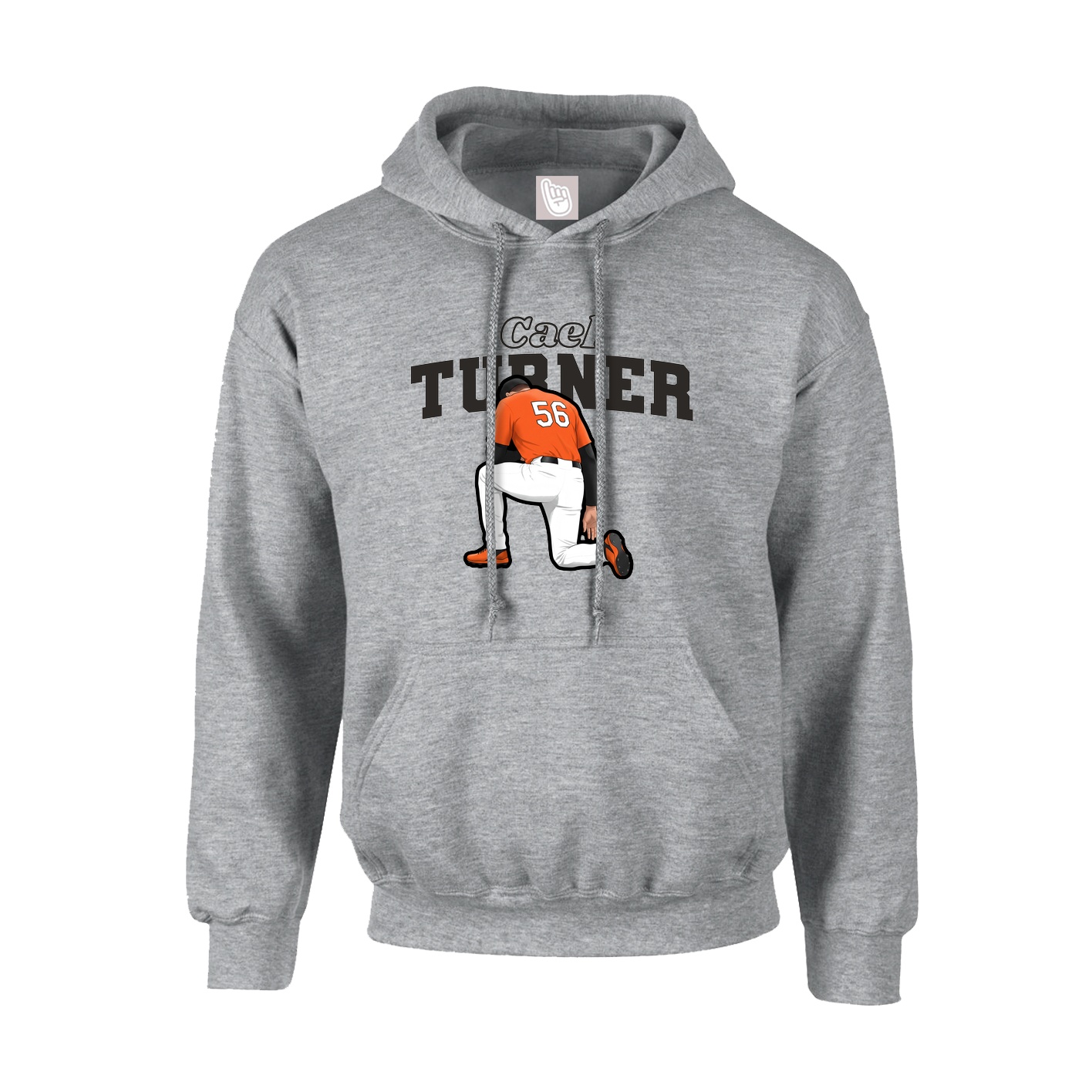 Hoodie — Name Arch in Grey