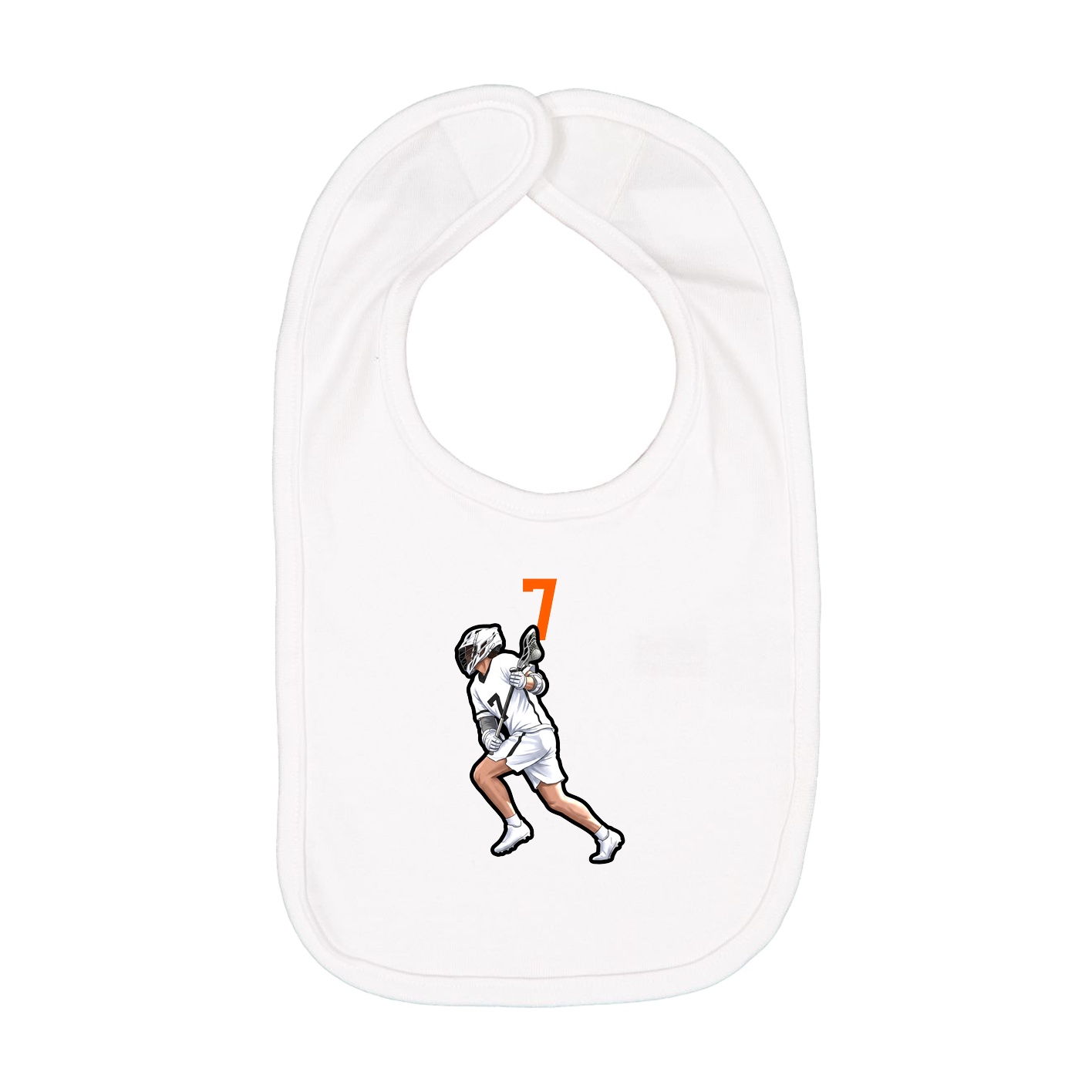 Infant Bib — Number Top in White