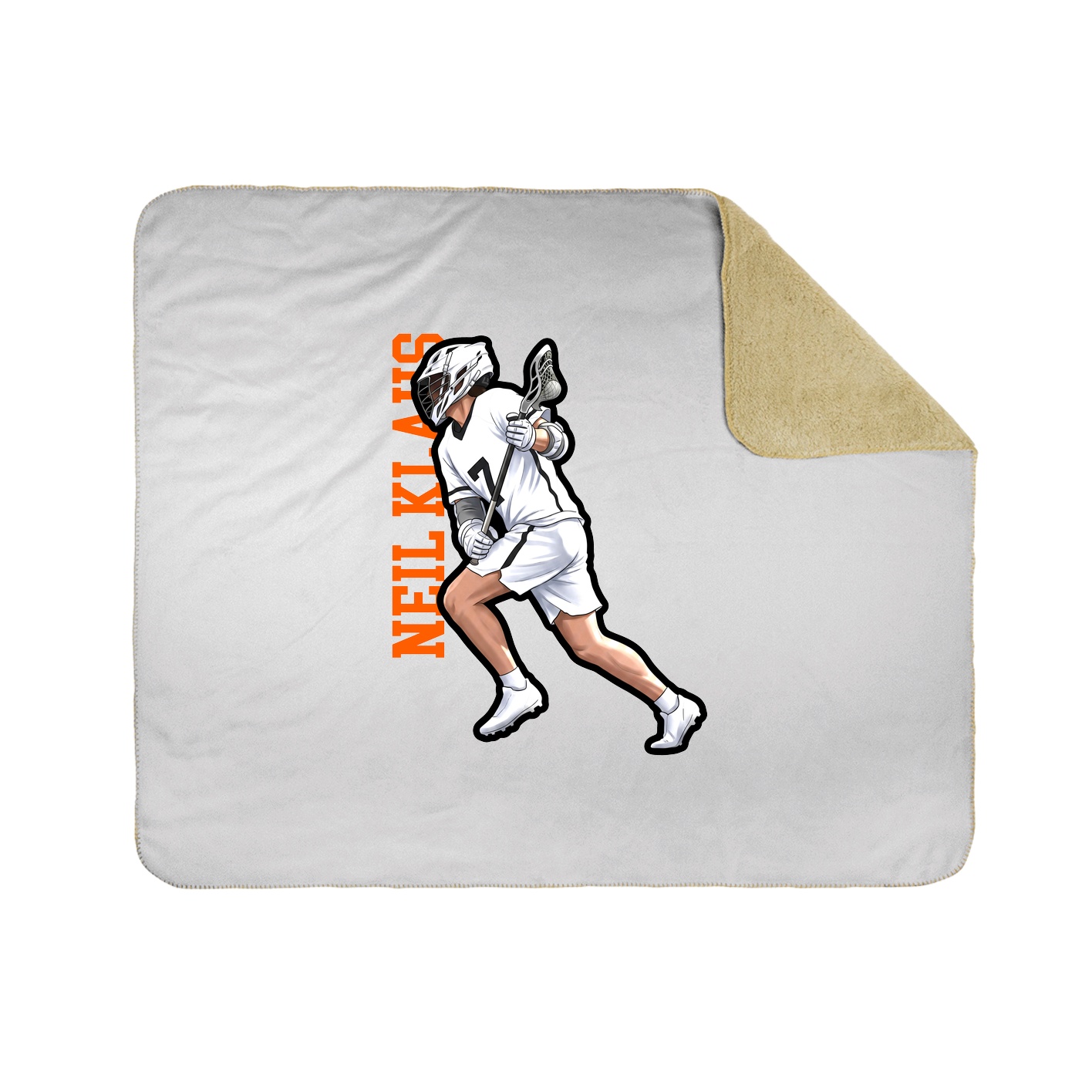 Throw Blanket — Name Vertical in White