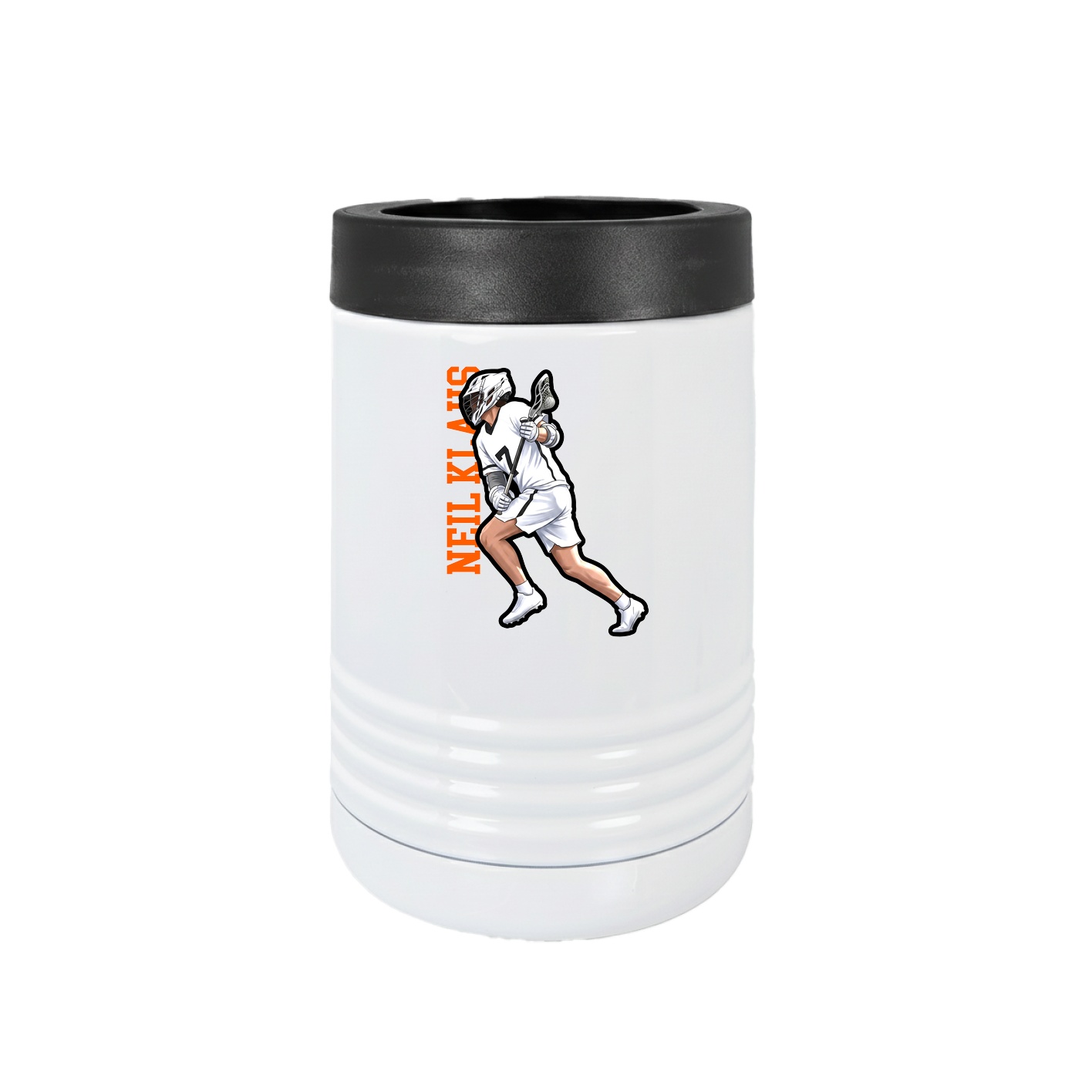 Beverage Holder — Name Vertical in White