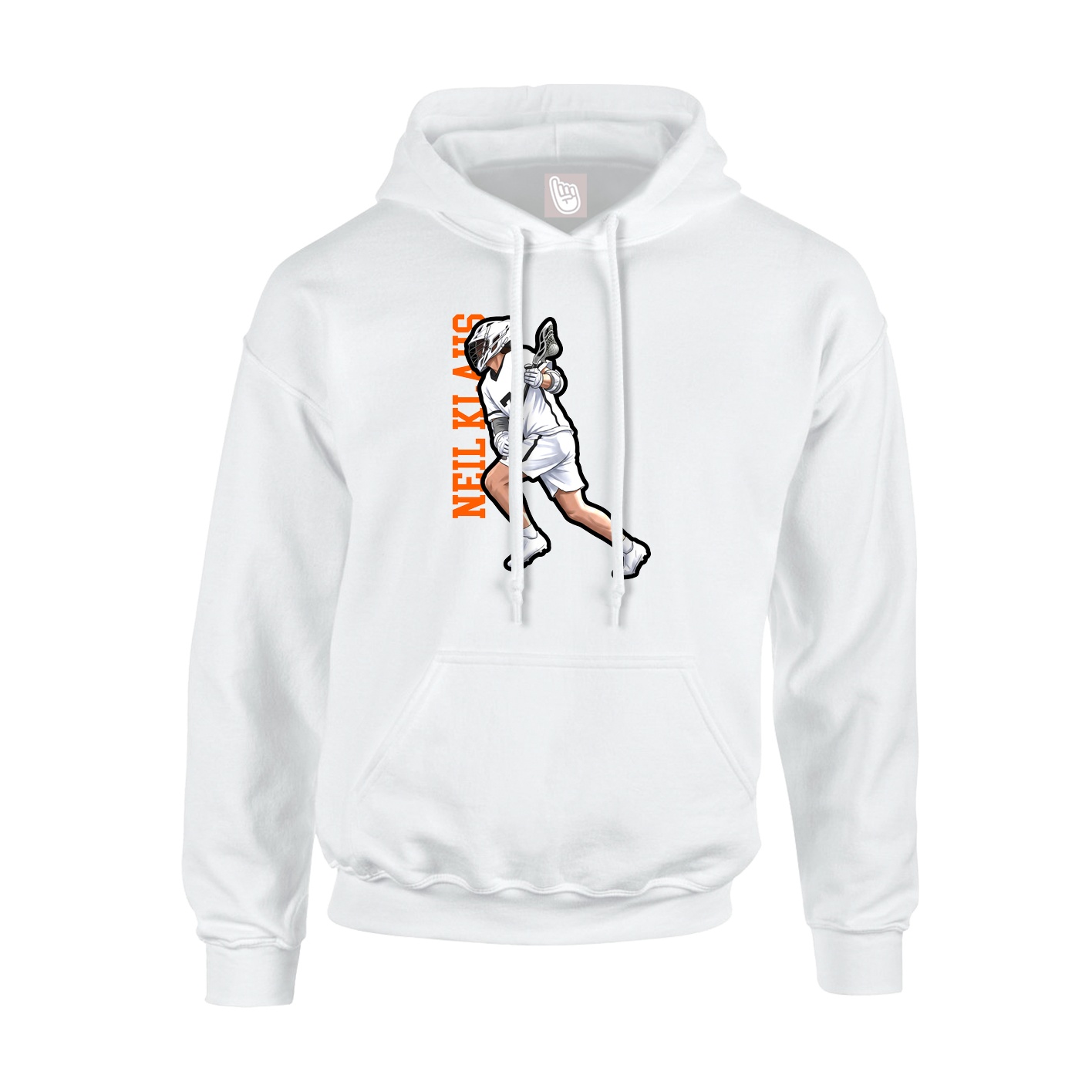 Youth Hoodie — Name Vertical in White