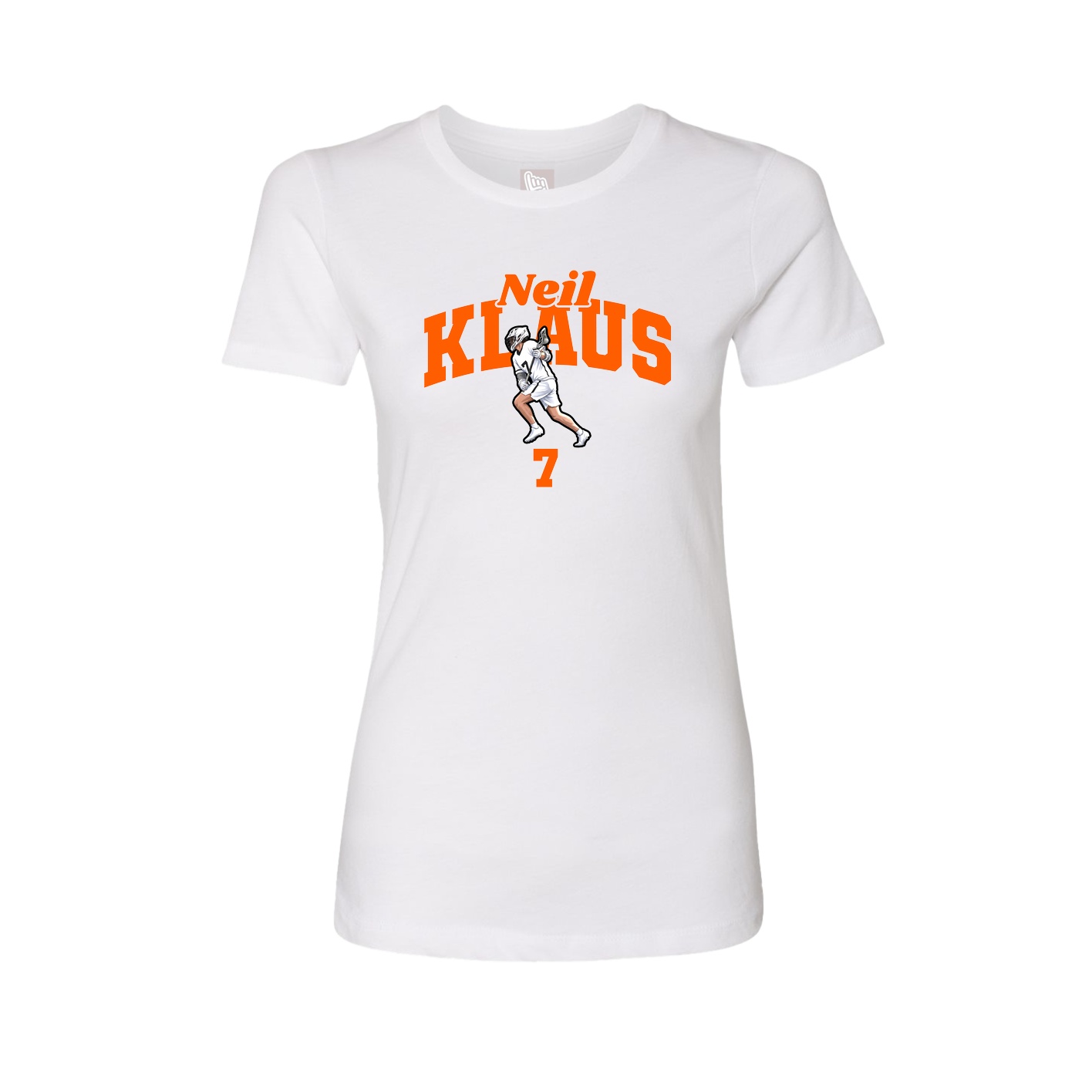 Fitted Women's Tee — Signature Arch in White