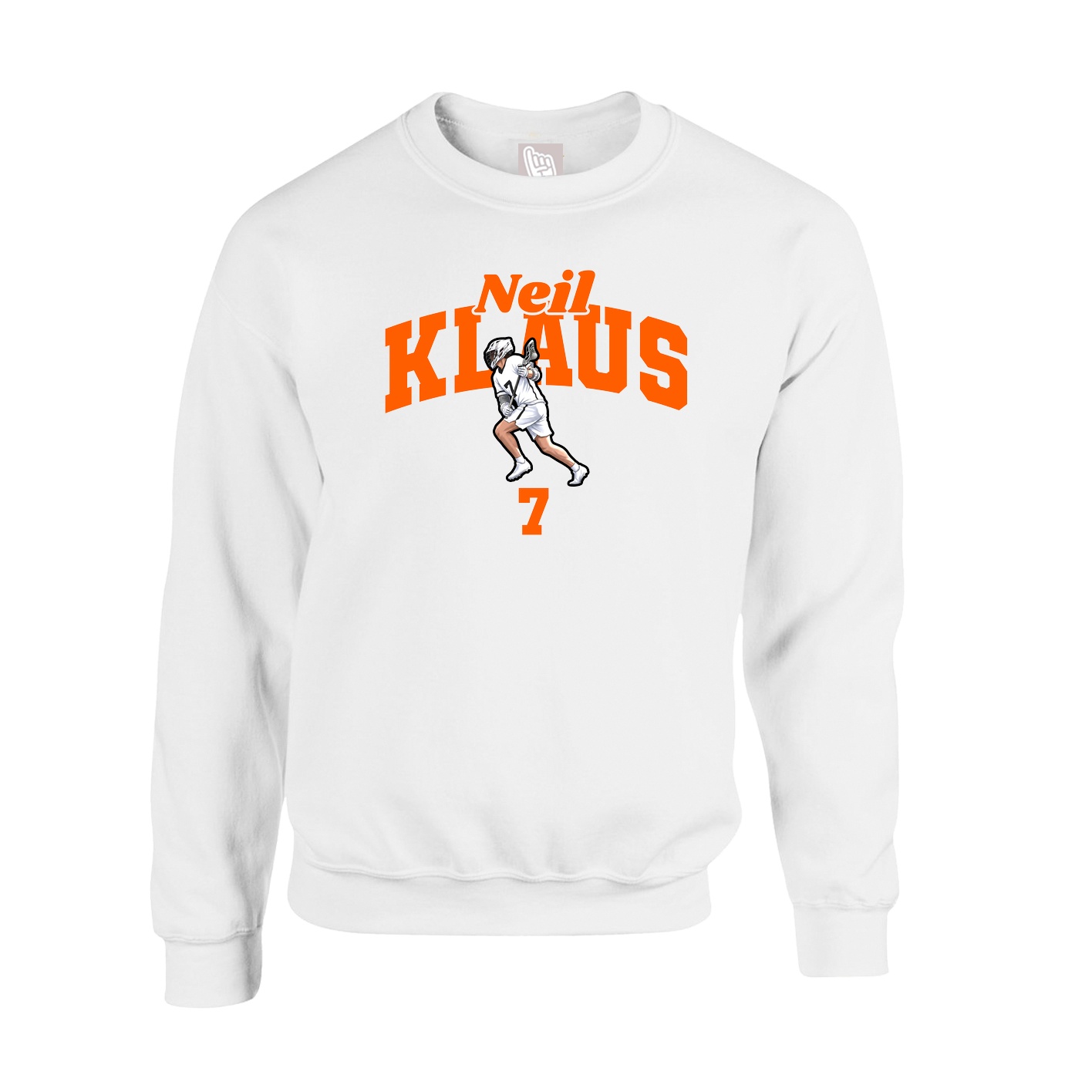 Fleece Crew — Signature Arch in White