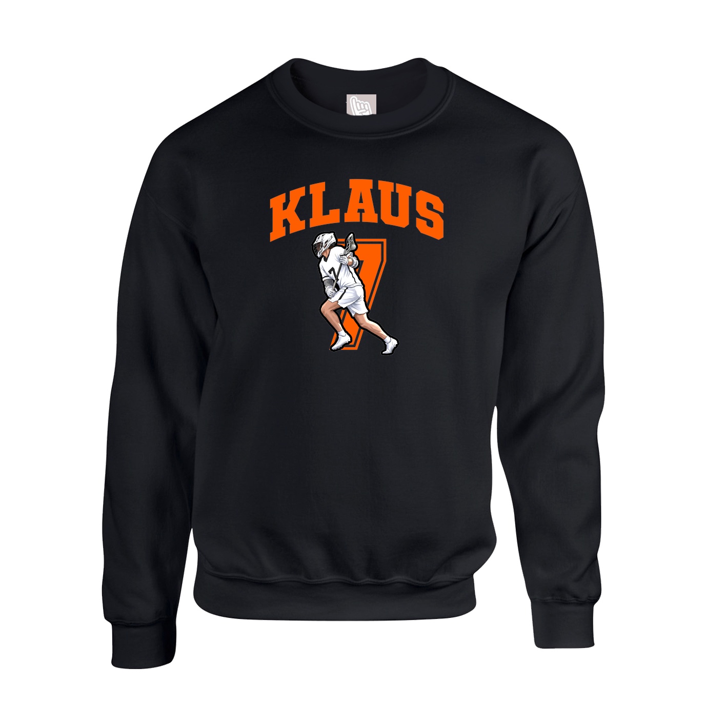 Fleece Crew — Number in Black