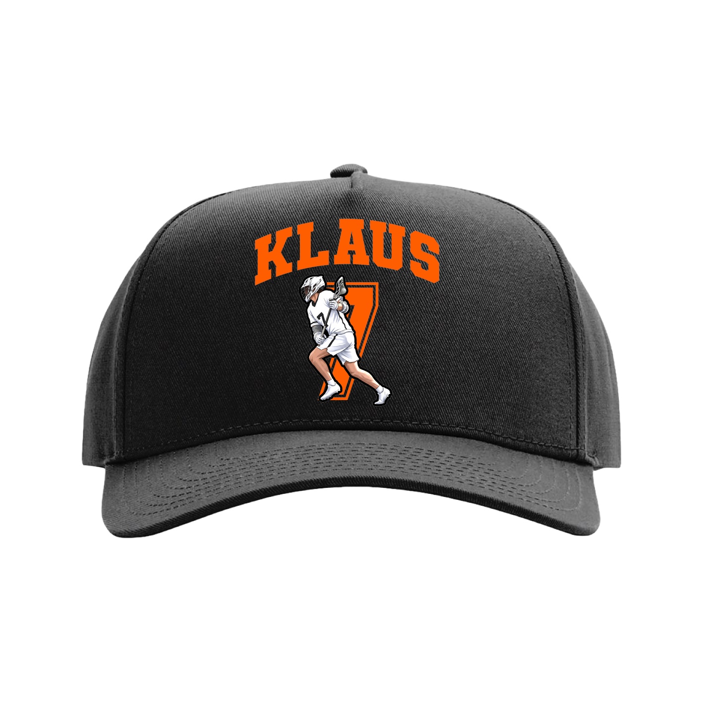 Full Fabric Five-Panel Champ Cap — Number in Black