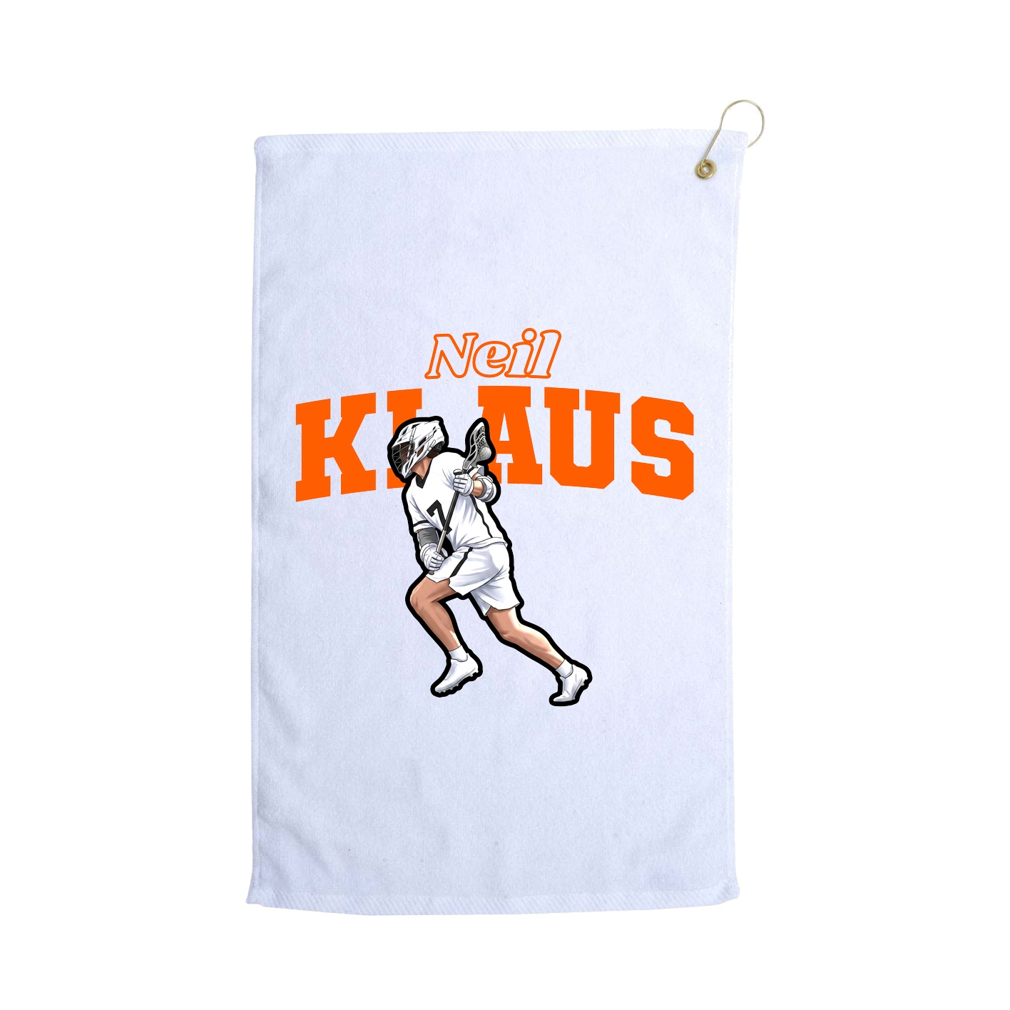 Golf Towel — Name Arch in White