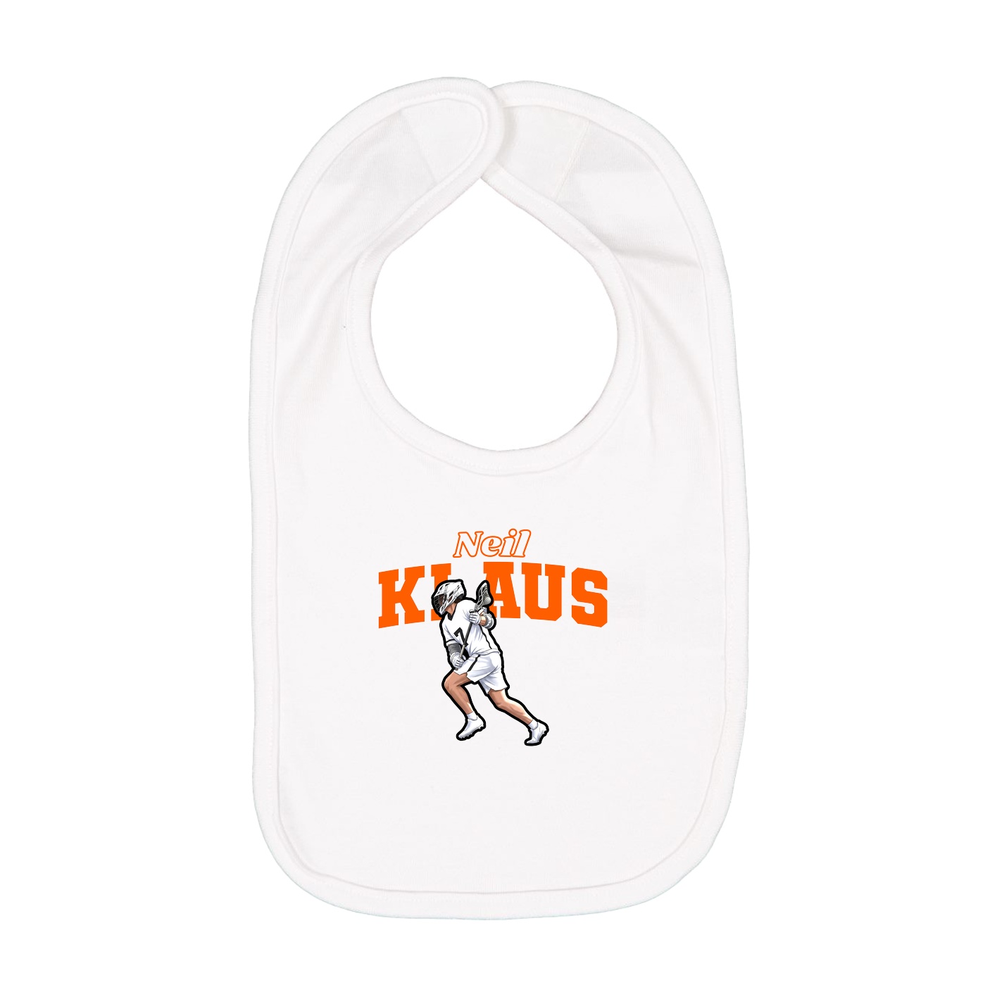 Infant Bib — Name Arch in White