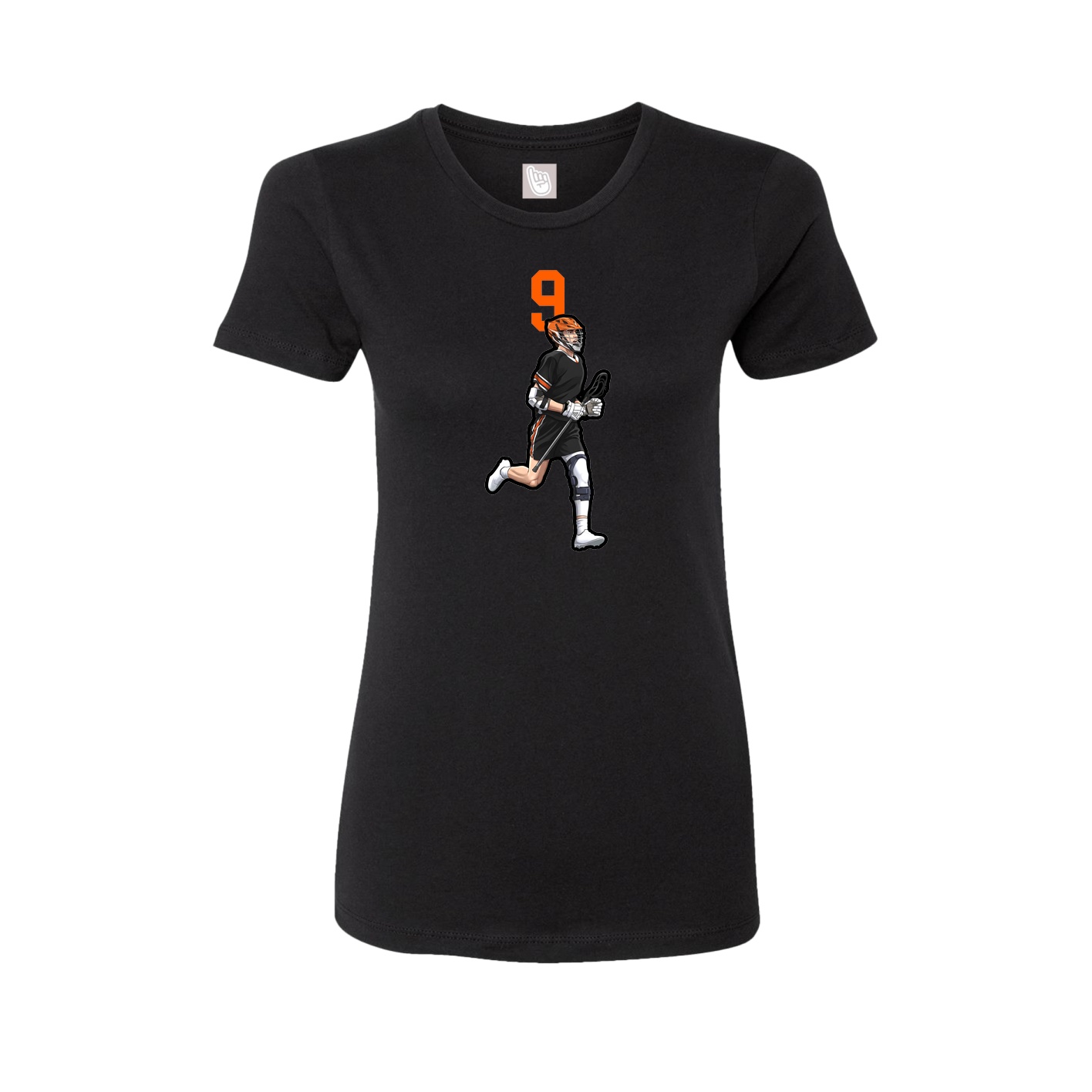 Fitted Women's Tee — Number Top in Black