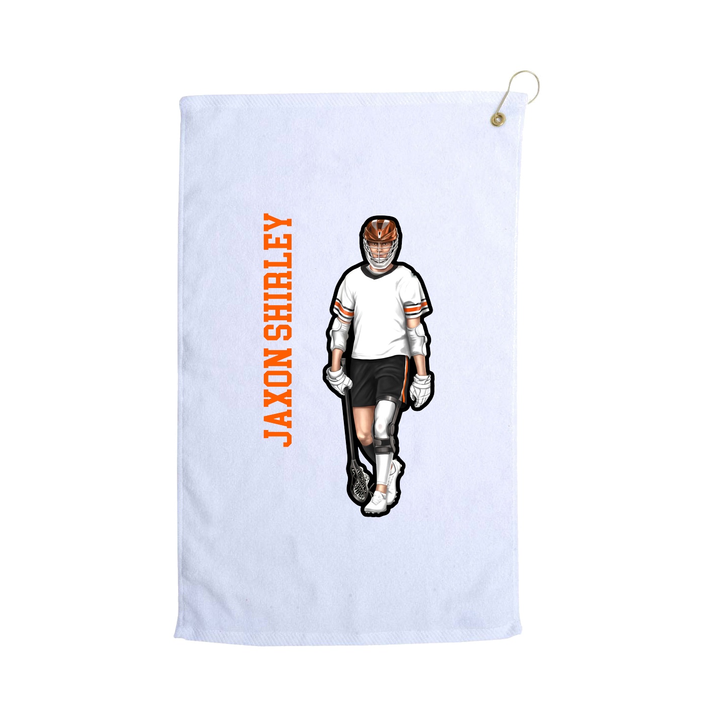 Golf Towel — Name Vertical in White