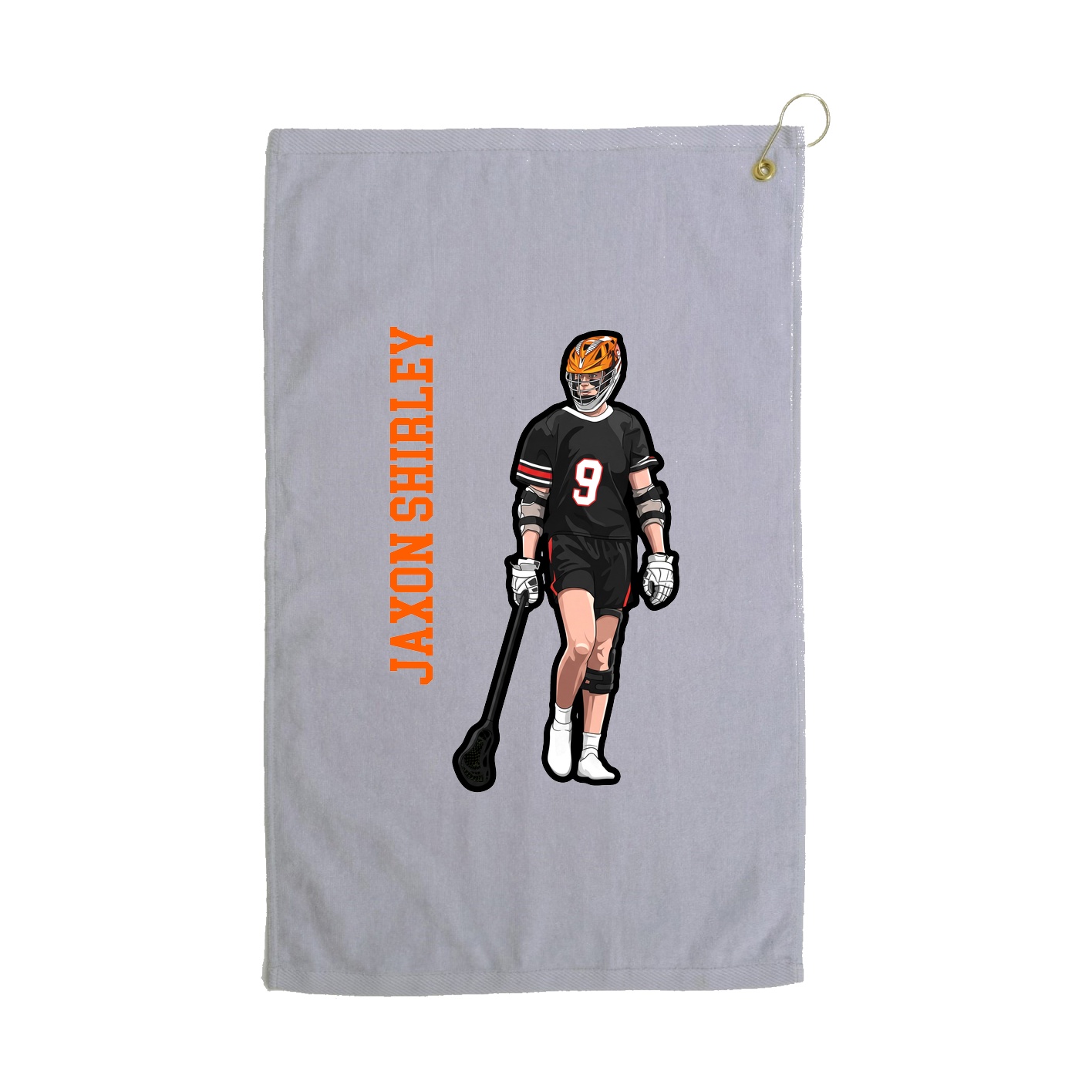 Golf Towel — Name Vertical in Grey