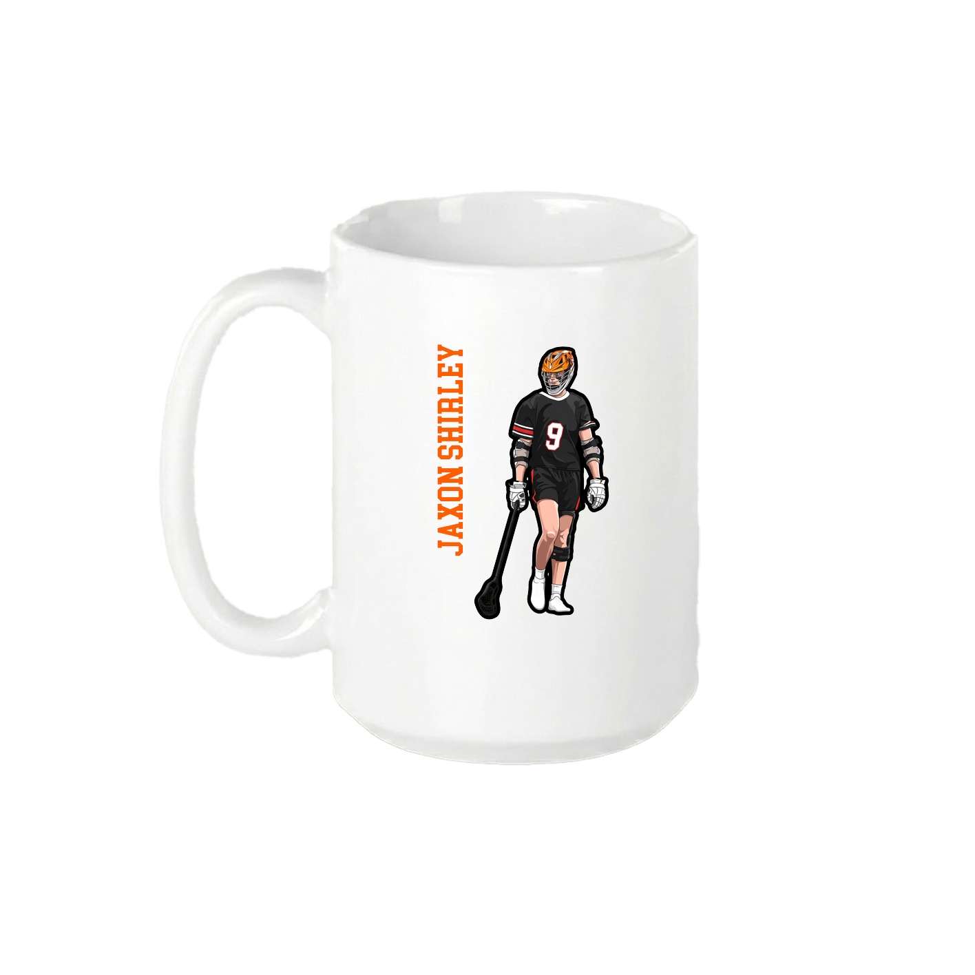15oz Coffee Mug — Name Vertical in White