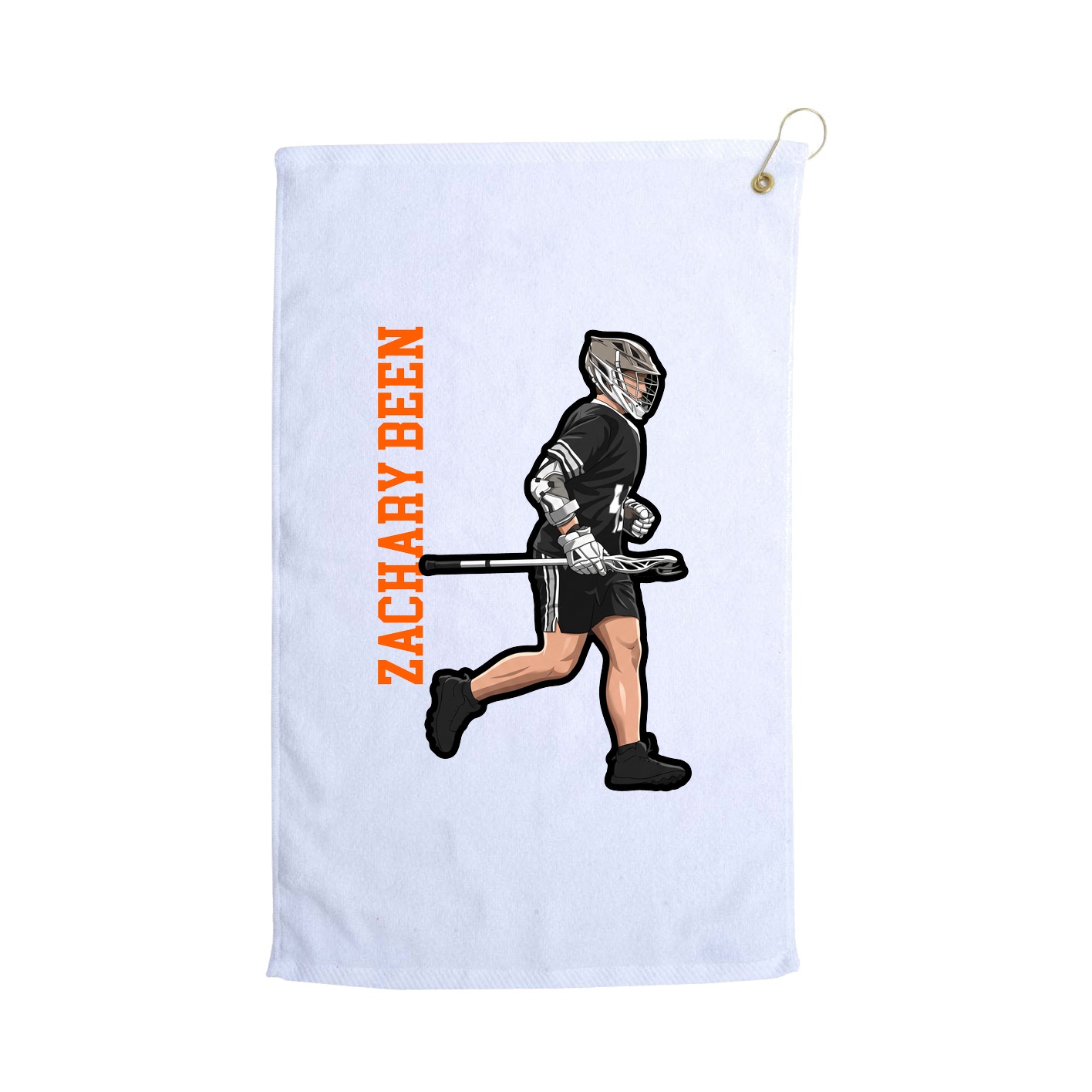 Golf Towel — Name Vertical in White