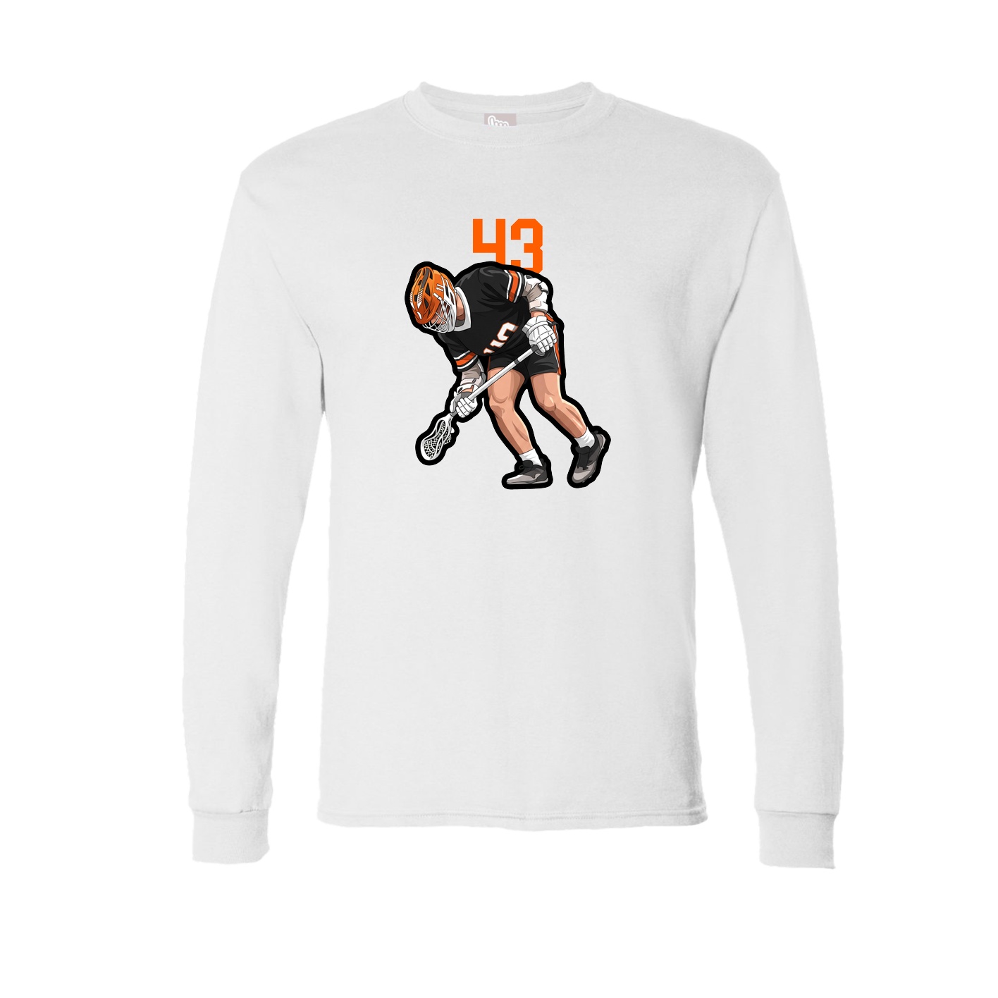Long Sleeve Tee — Number Top in White