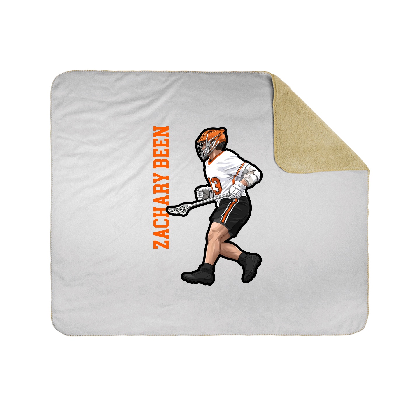 Throw Blanket — Name Vertical in White