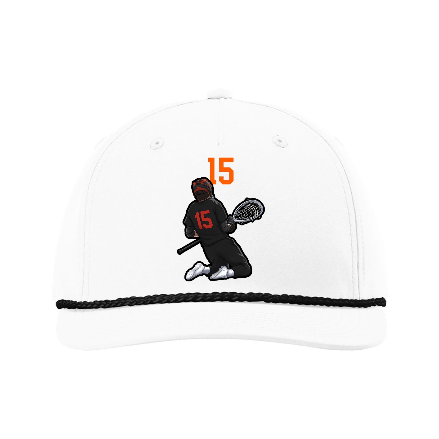 Five-Panel Classic Rope Cap — Number Top in White
