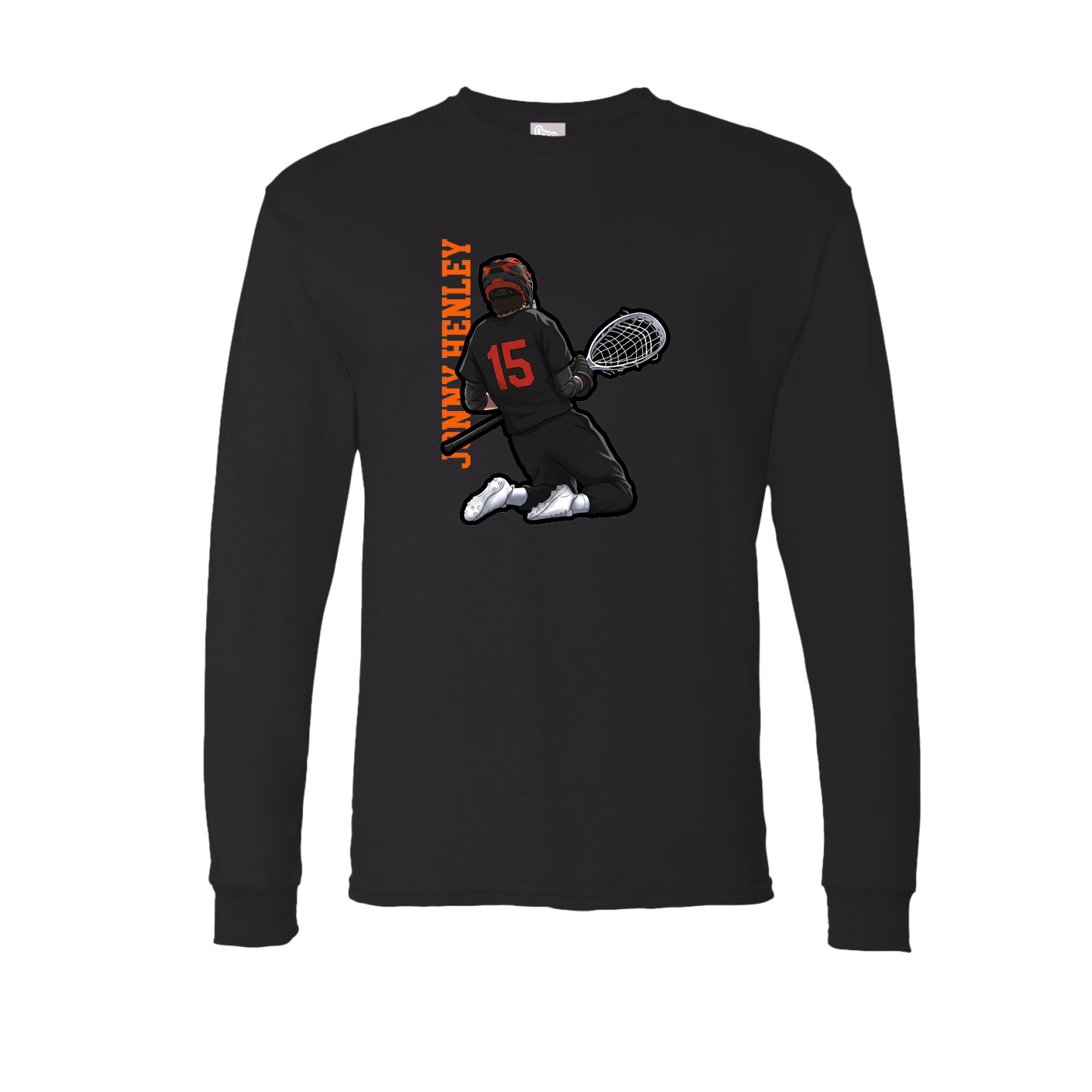 Long Sleeve Tee — Name Vertical in Black