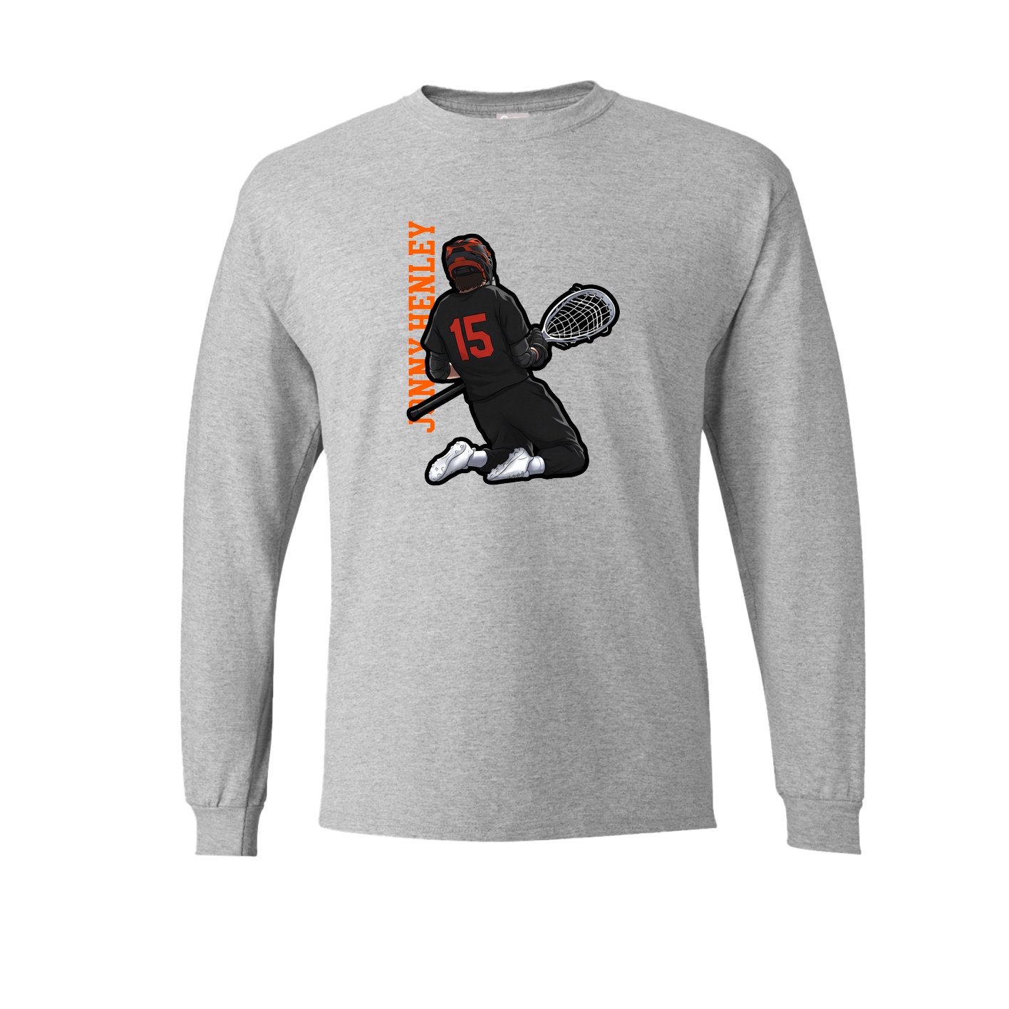 Long Sleeve Tee — Name Vertical in Grey