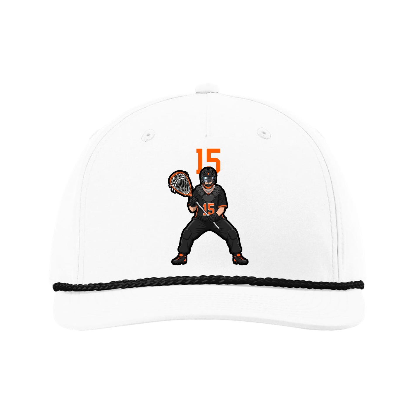 Five-Panel Classic Rope Cap — Number Top in White