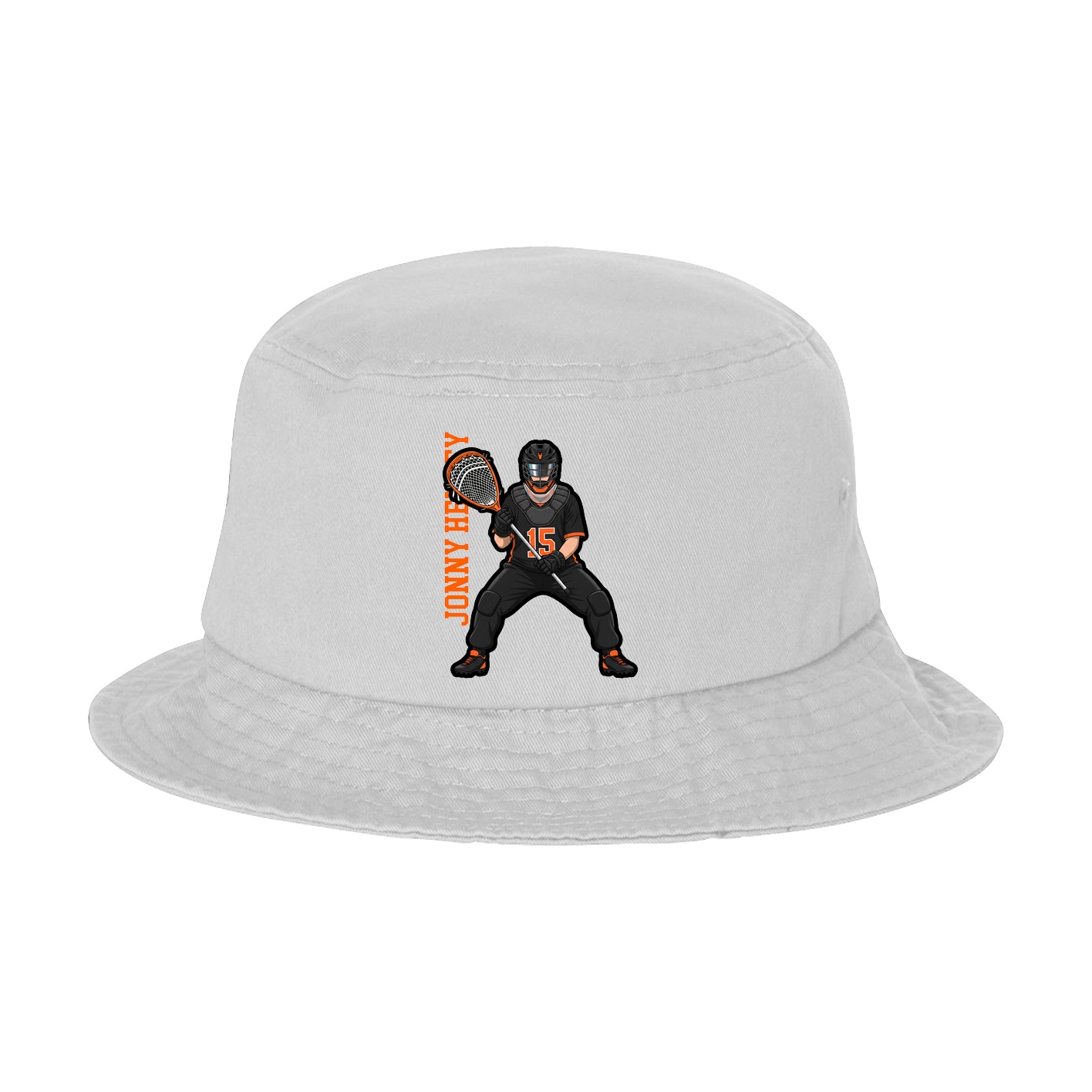 Bucket Cap — Name Vertical in White