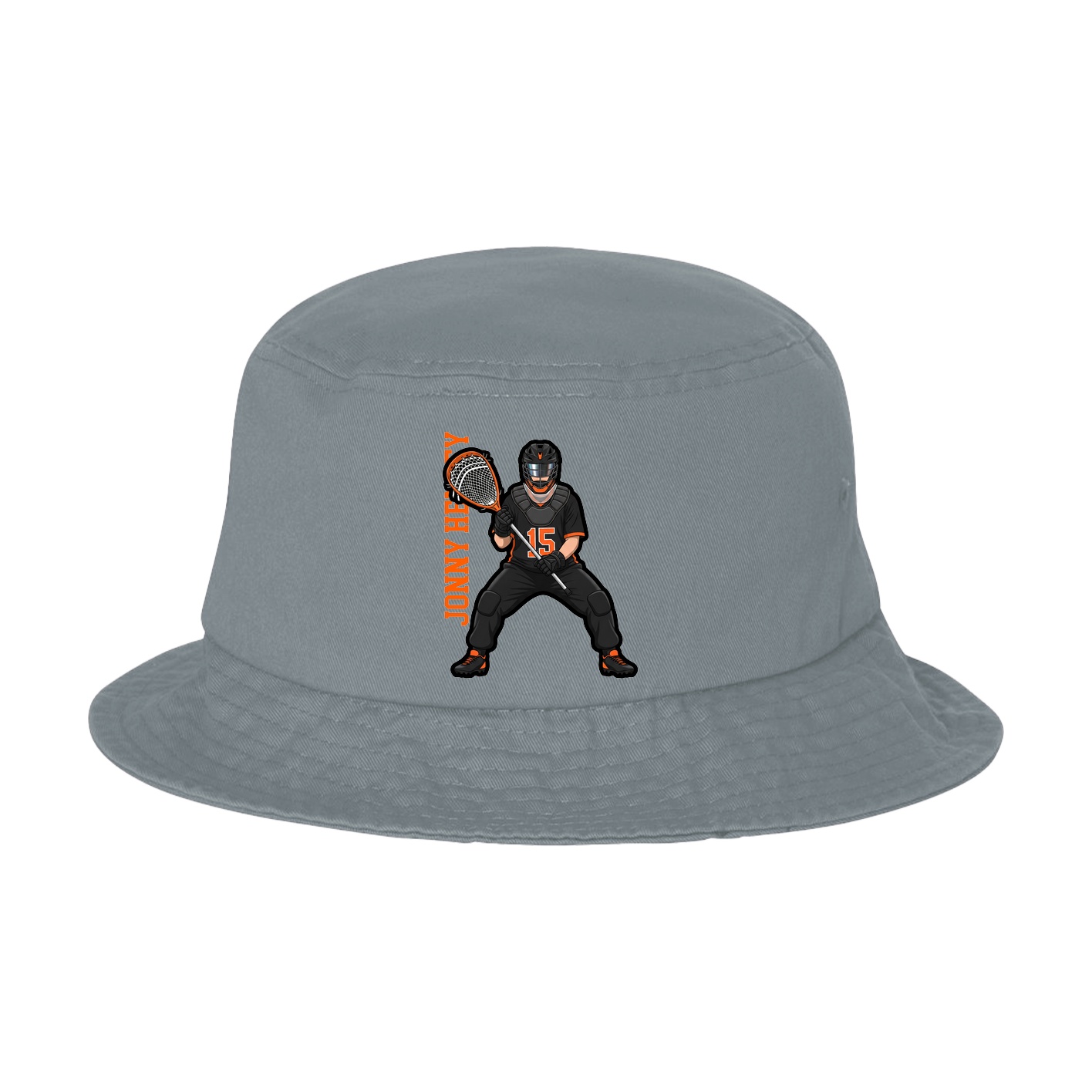 Bucket Cap — Name Vertical in Grey
