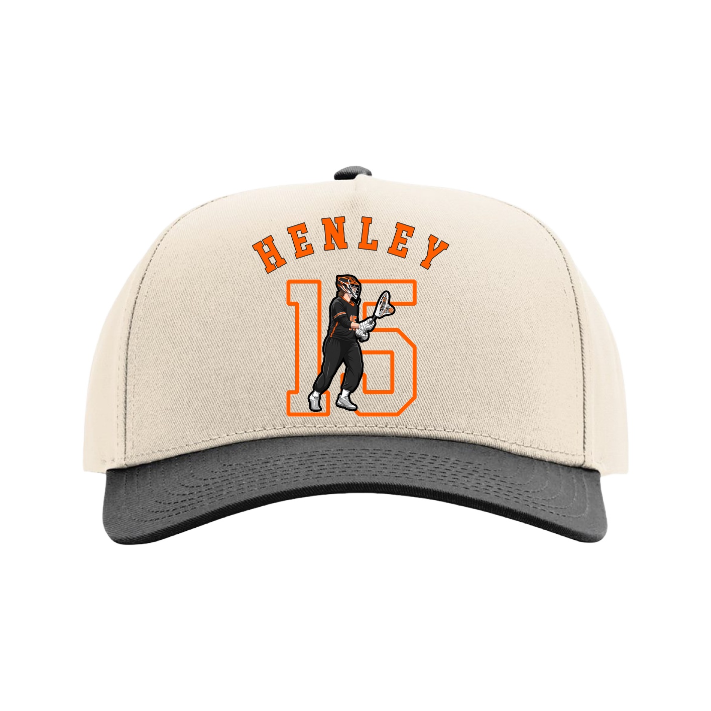 Full Fabric Five-Panel Champ Cap — Shirsey Arch in Cream/Black