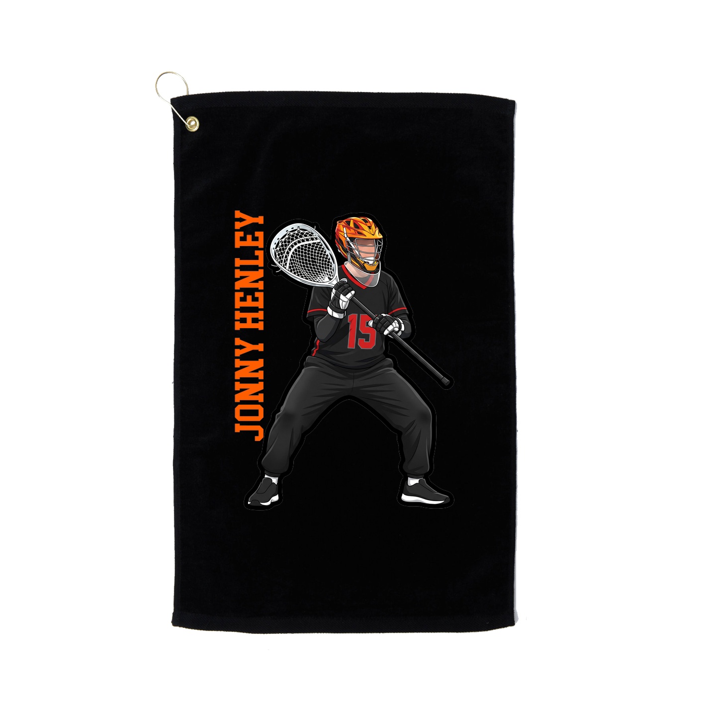 Golf Towel — Name Vertical in Black