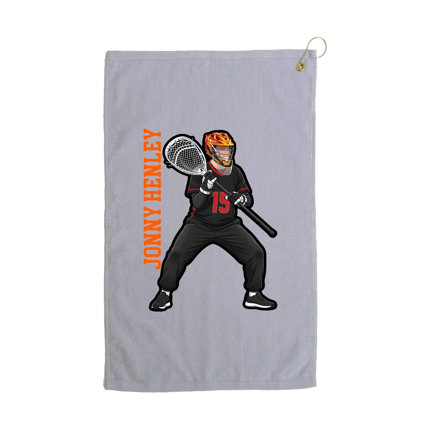Golf Towel — Name Vertical in Grey