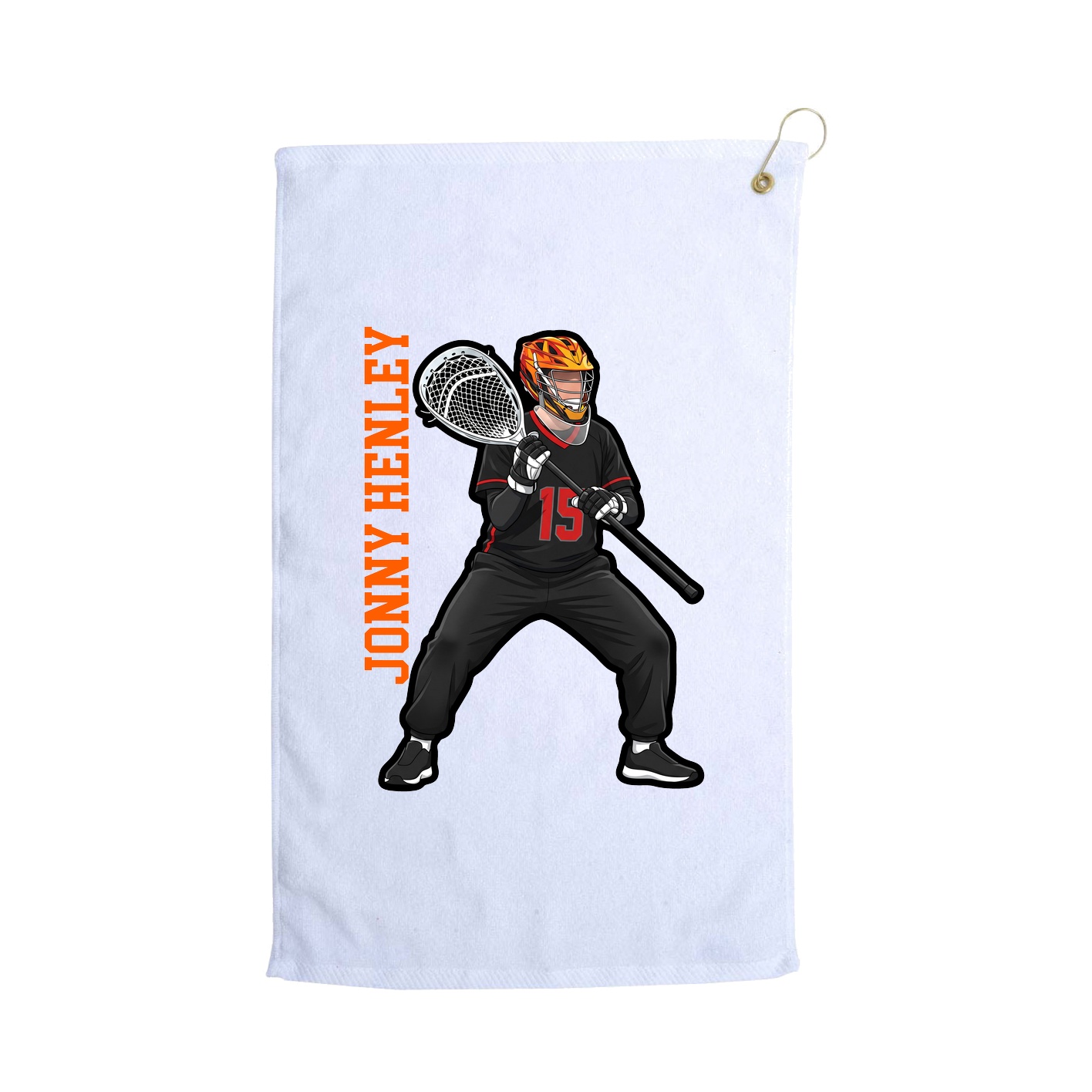 Golf Towel — Name Vertical in White