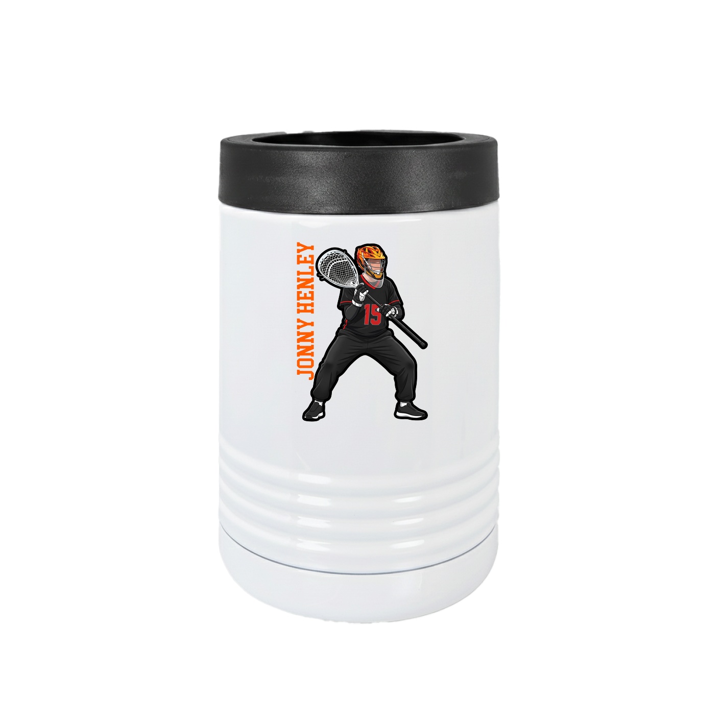 Beverage Holder — Name Vertical in White