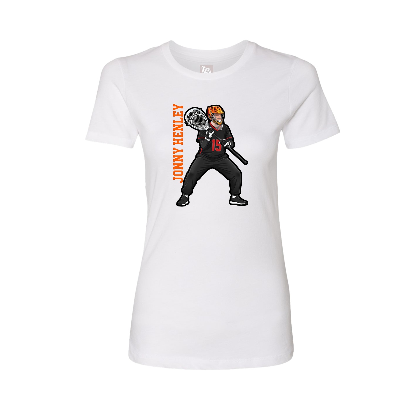 Womens Tee — Name Vertical in White