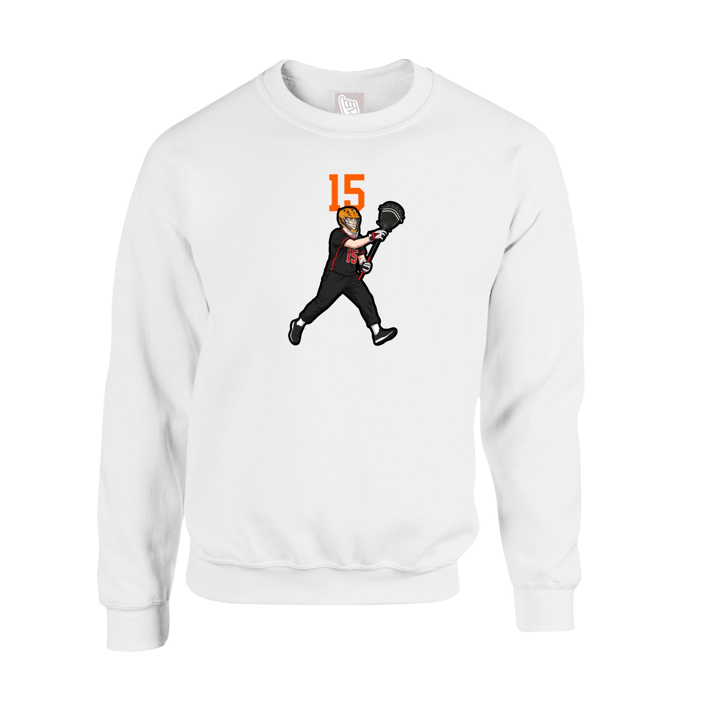 Fleece Crew — Number Top in White