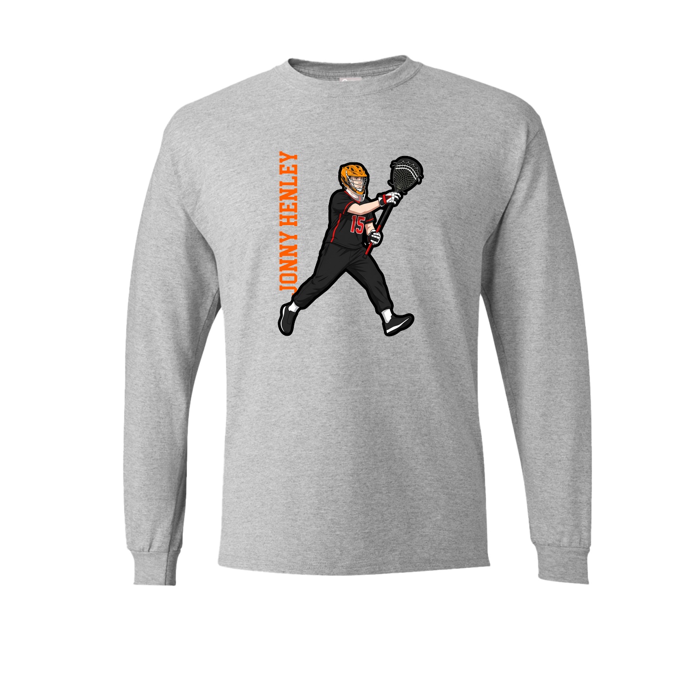 Long Sleeve Tee — Name Vertical in Grey