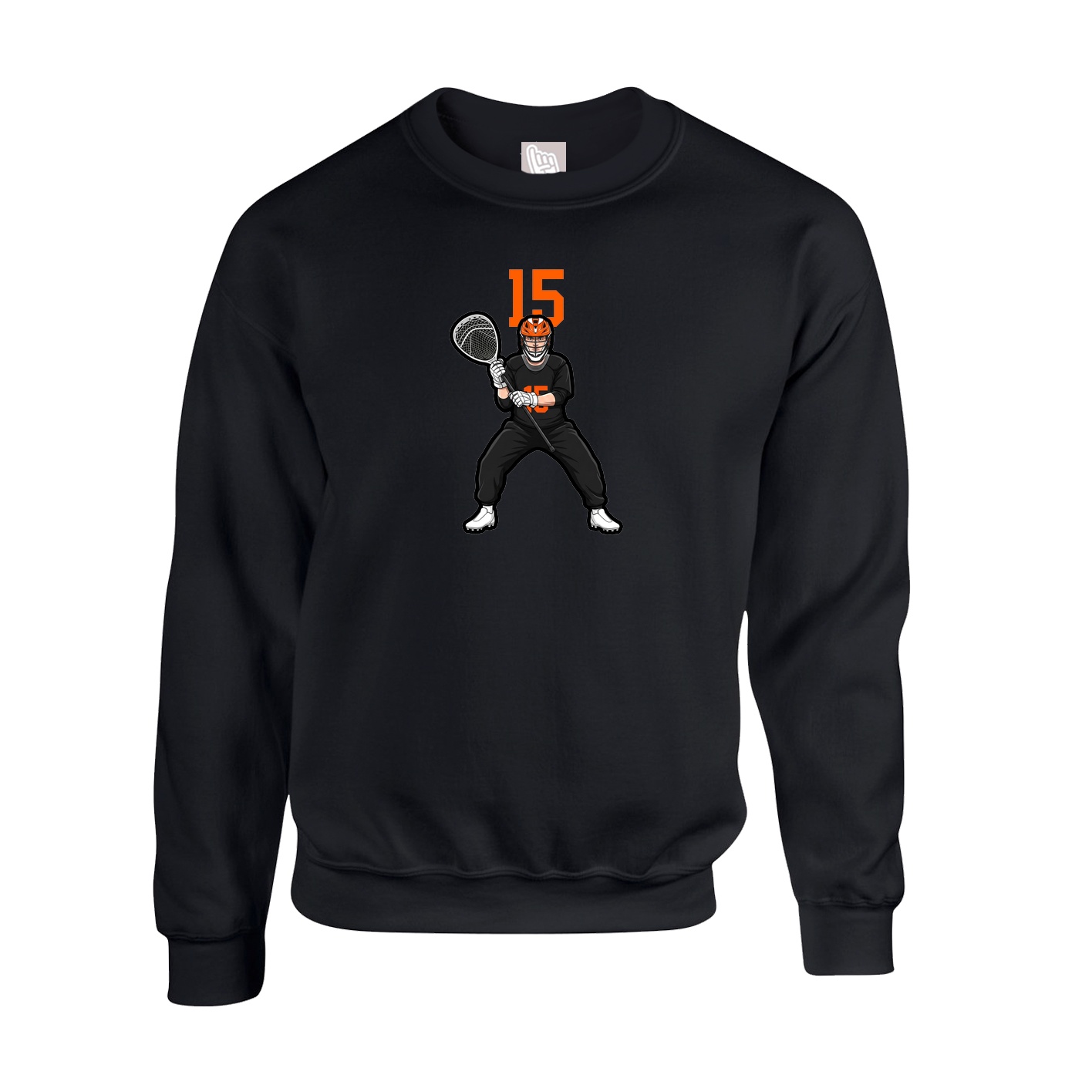 Fleece Crew — Number Top in Black