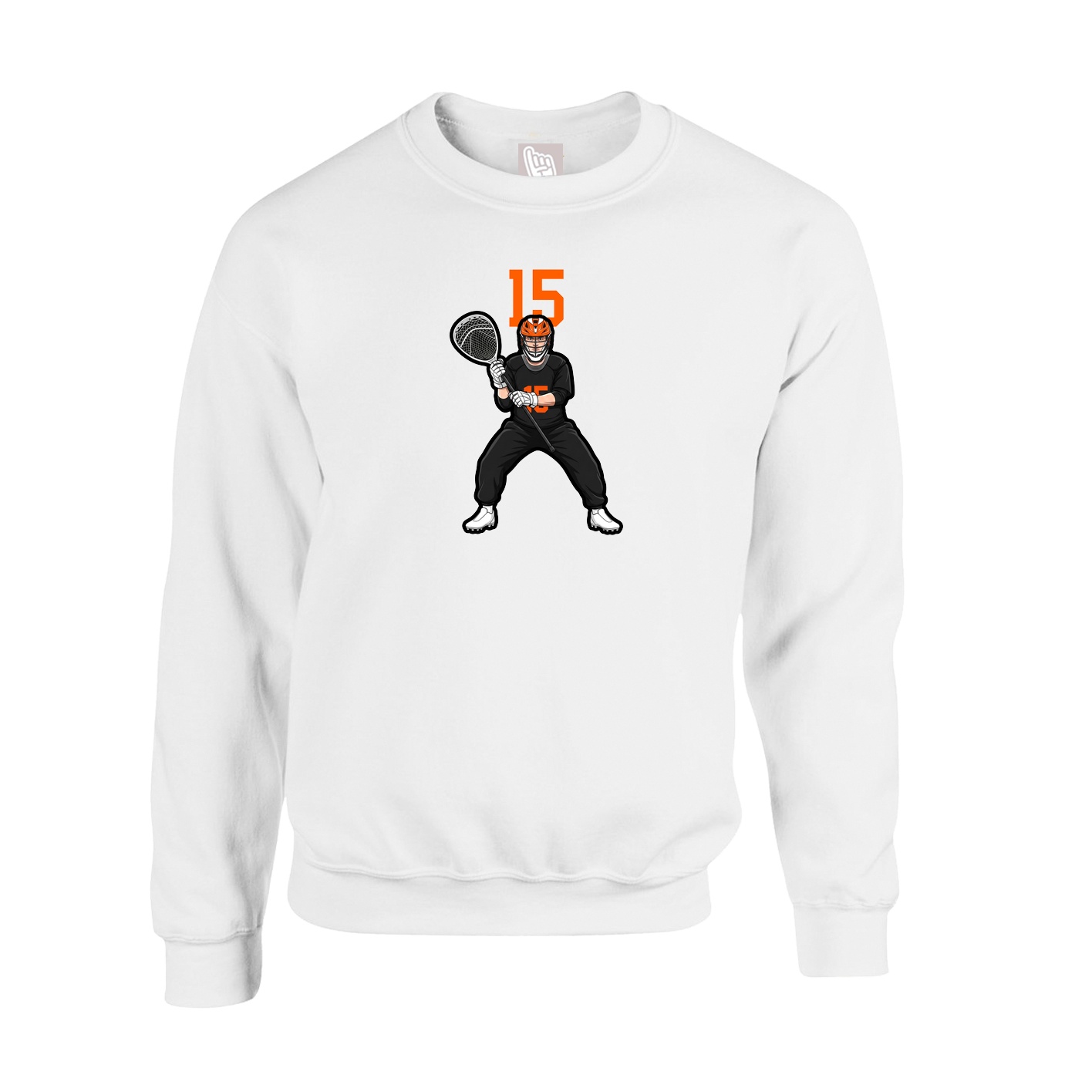 Fleece Crew — Number Top in White