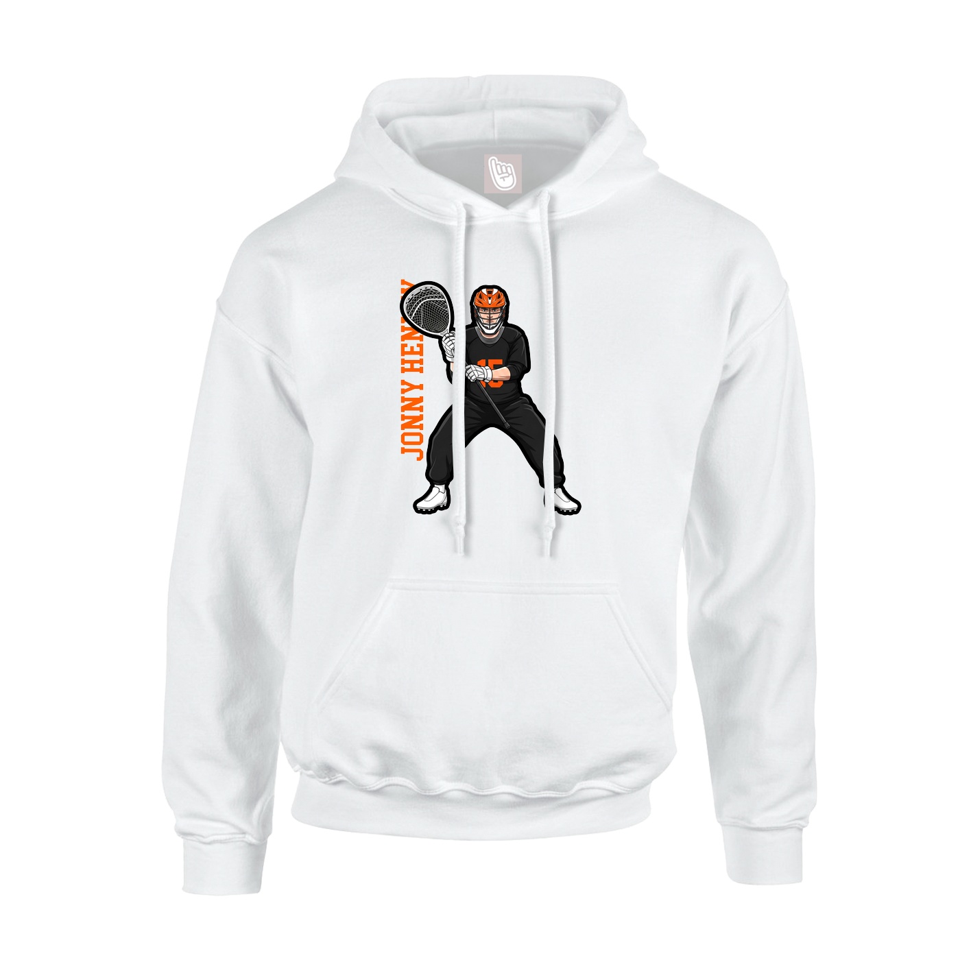 Hoodie — Name Vertical in White