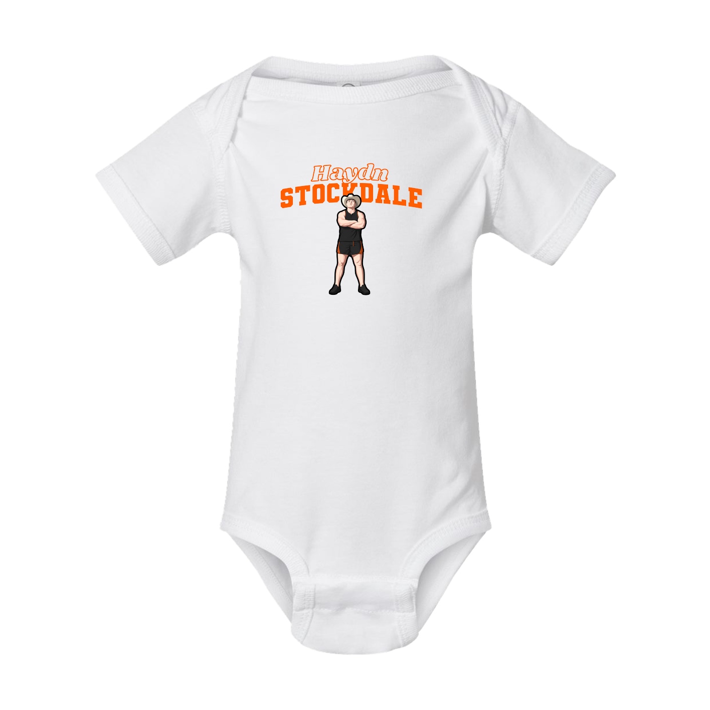Baby Onesie — Name Arch in White
