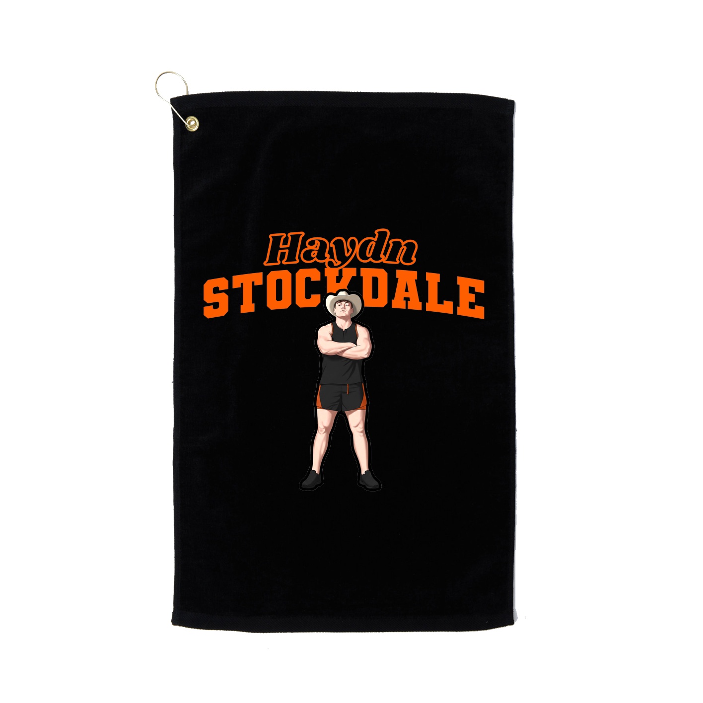 Golf Towel — Name Arch in Black