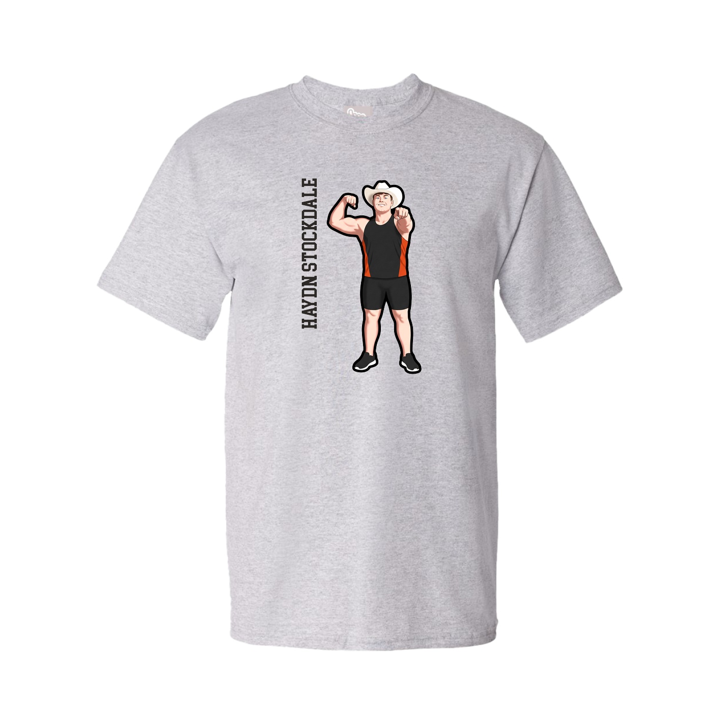 Tee — Name Vertical in Grey