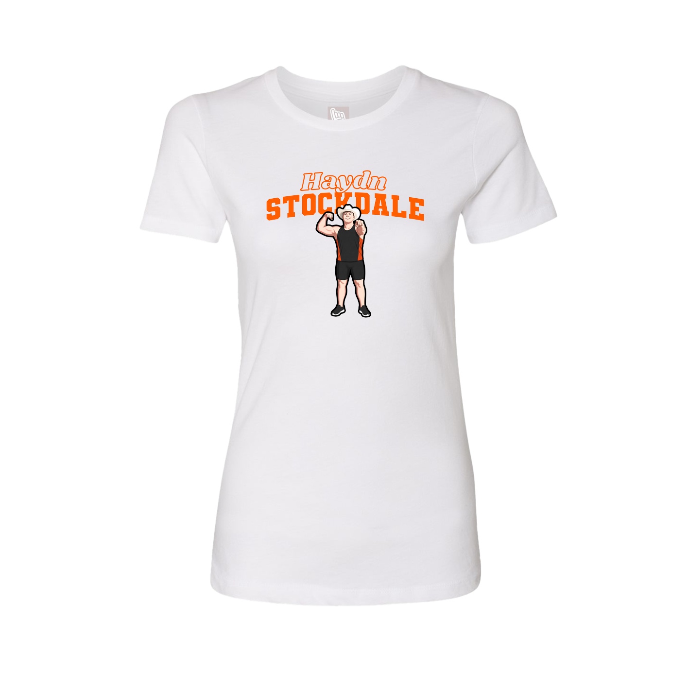 Womens Tee — Name Arch in White