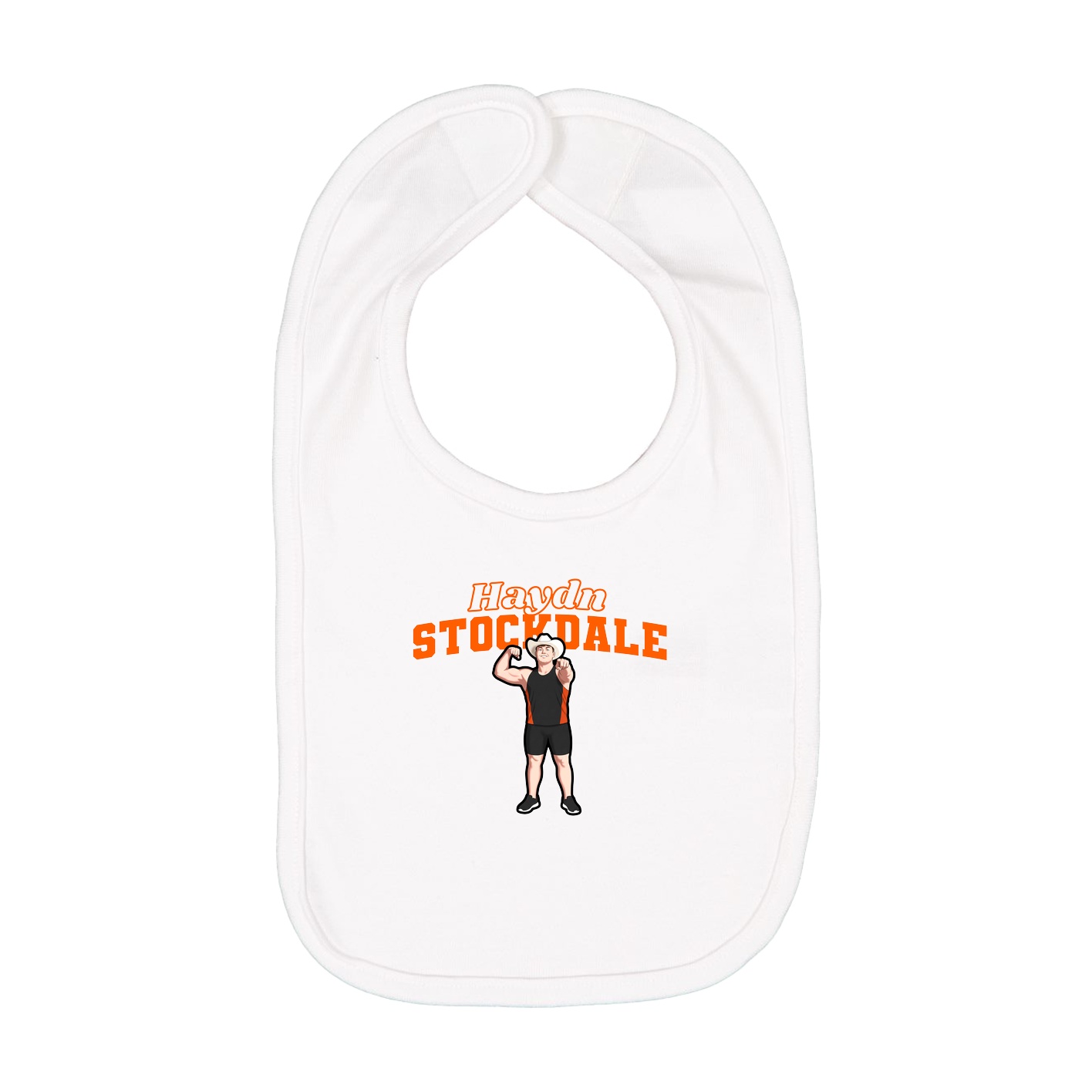 Infant Bib — Name Arch in White