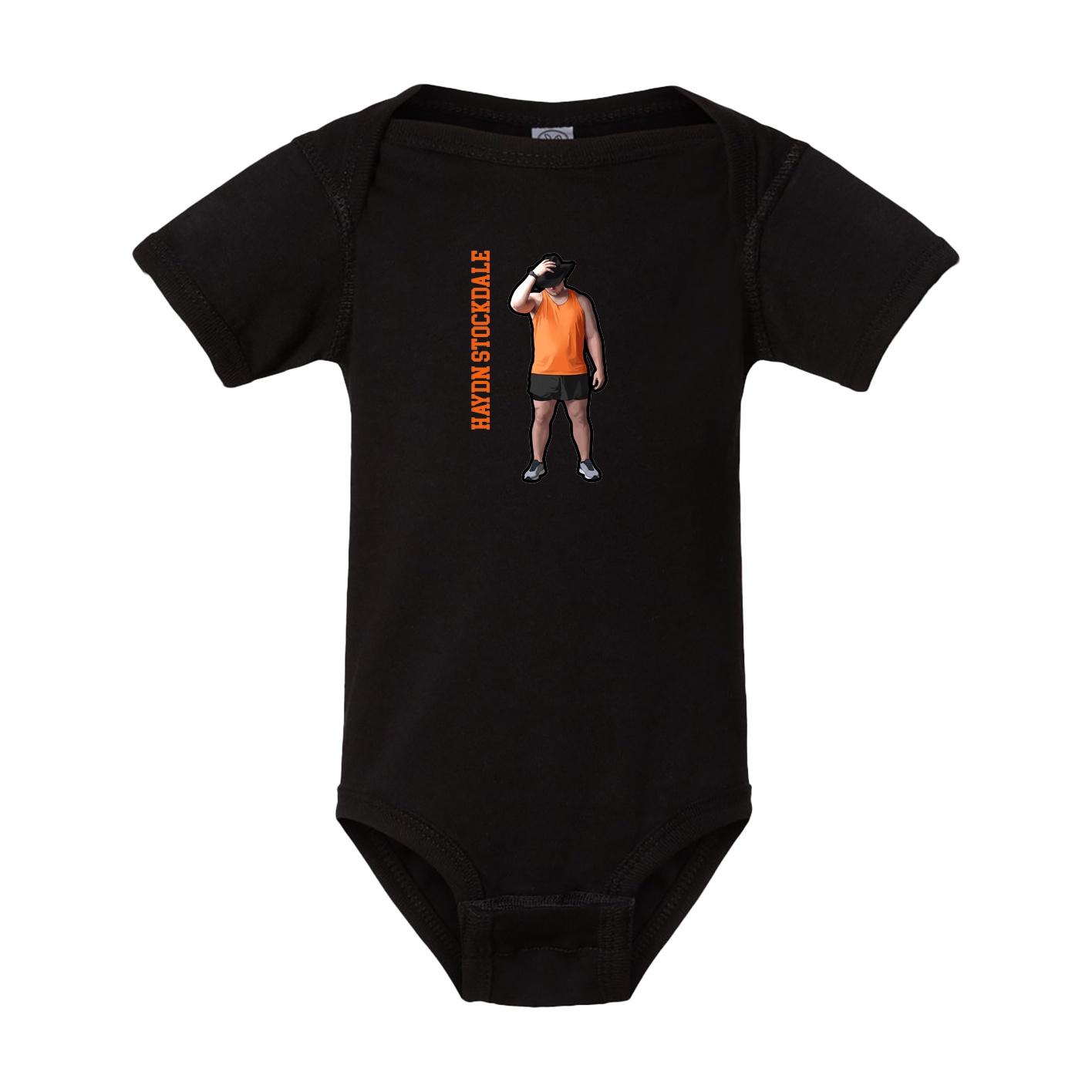 Baby Onesie — Name Vertical in Black