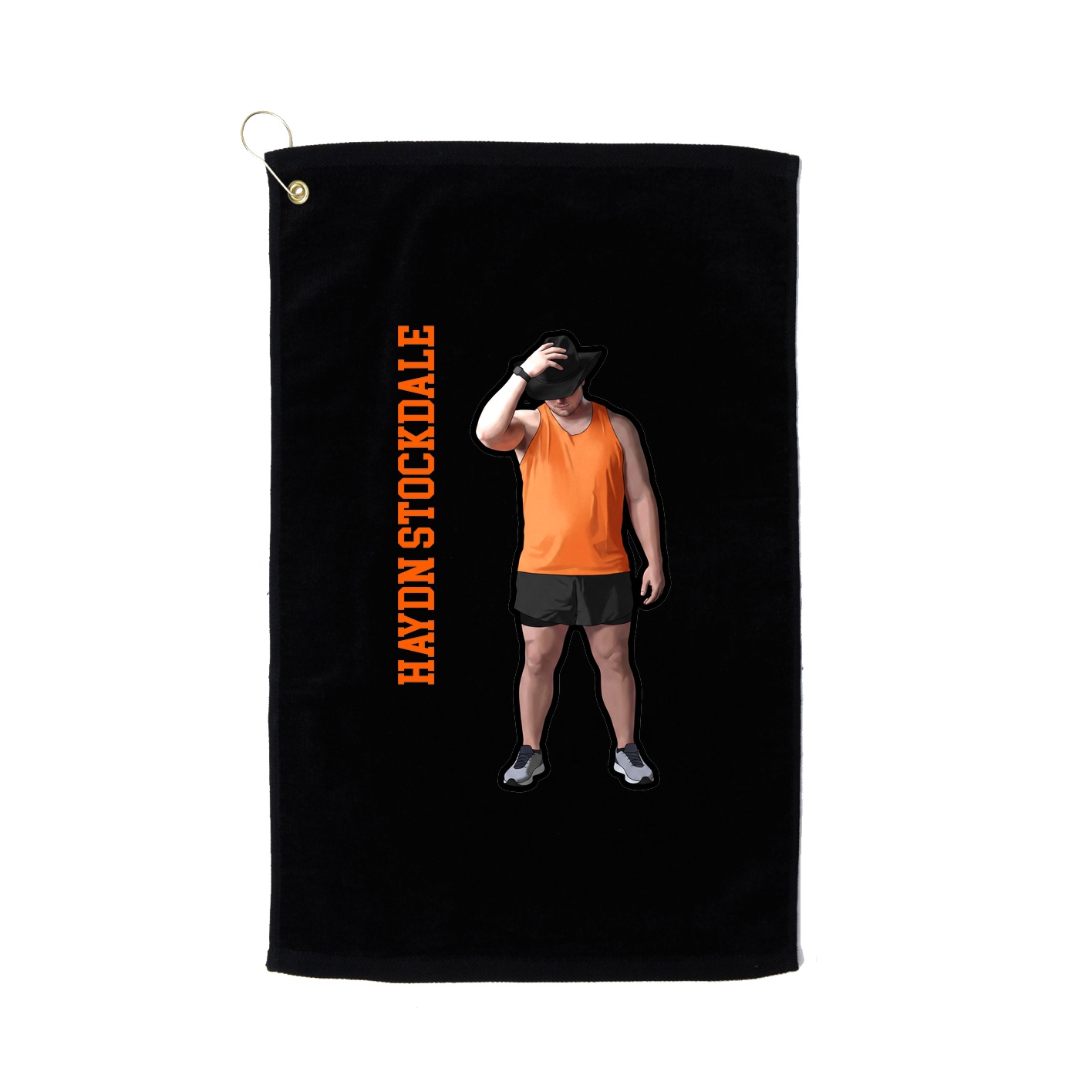Golf Towel — Name Vertical in Black